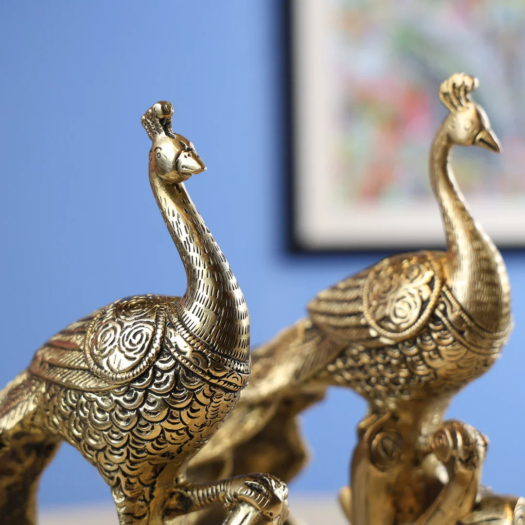 Brass White Antique Peacock - Image 2