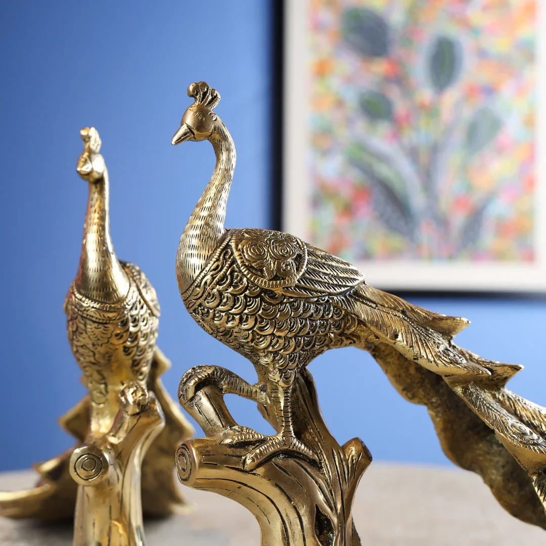 Brass White Antique Peacock - Image 4