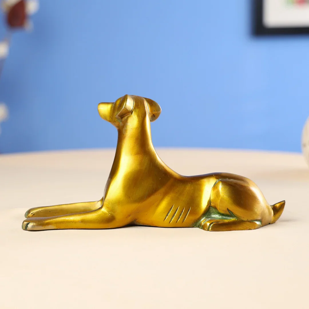 Brass Yellow Antique Dog - Image 3