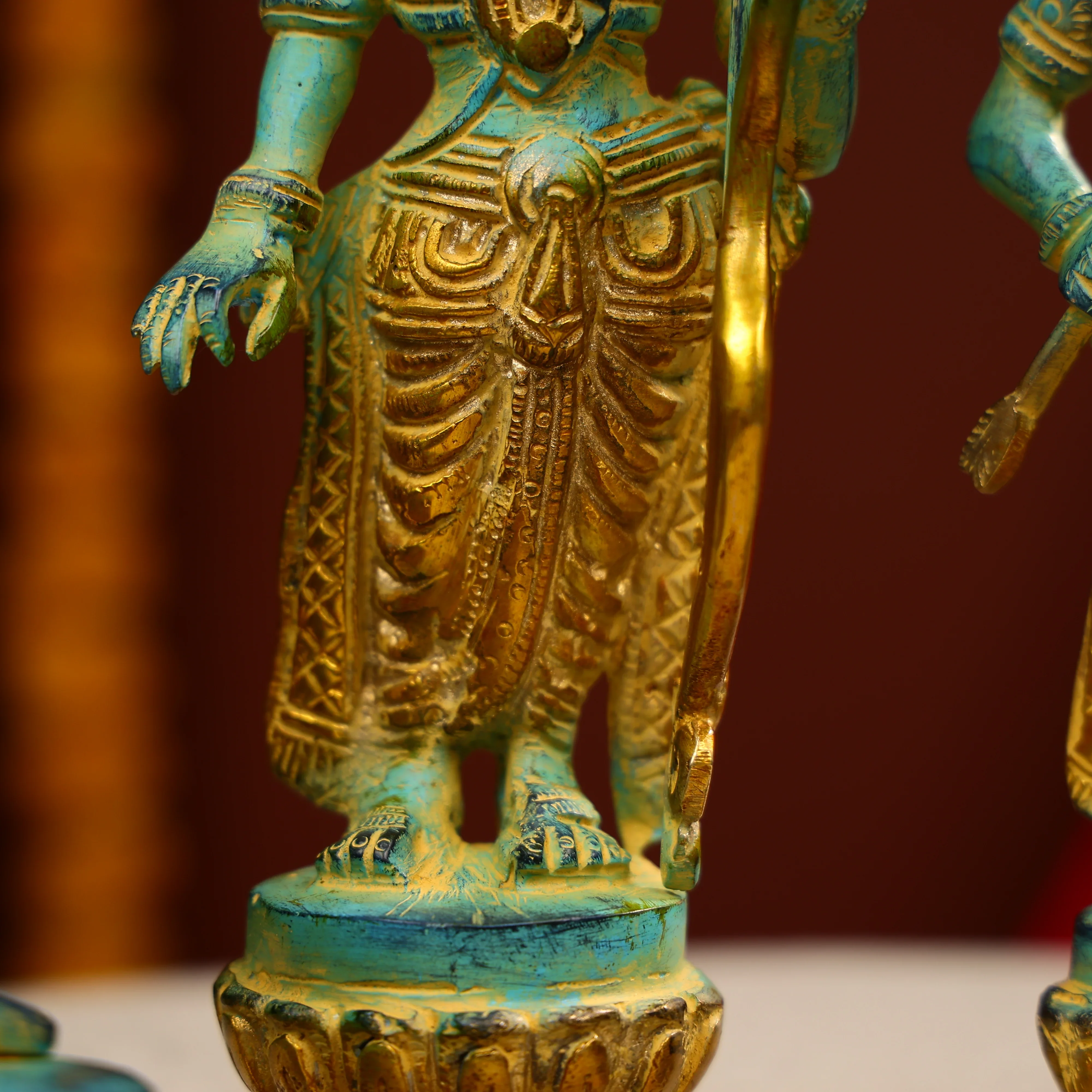 Coloured Brass Ram Darbar Statue - Image 9