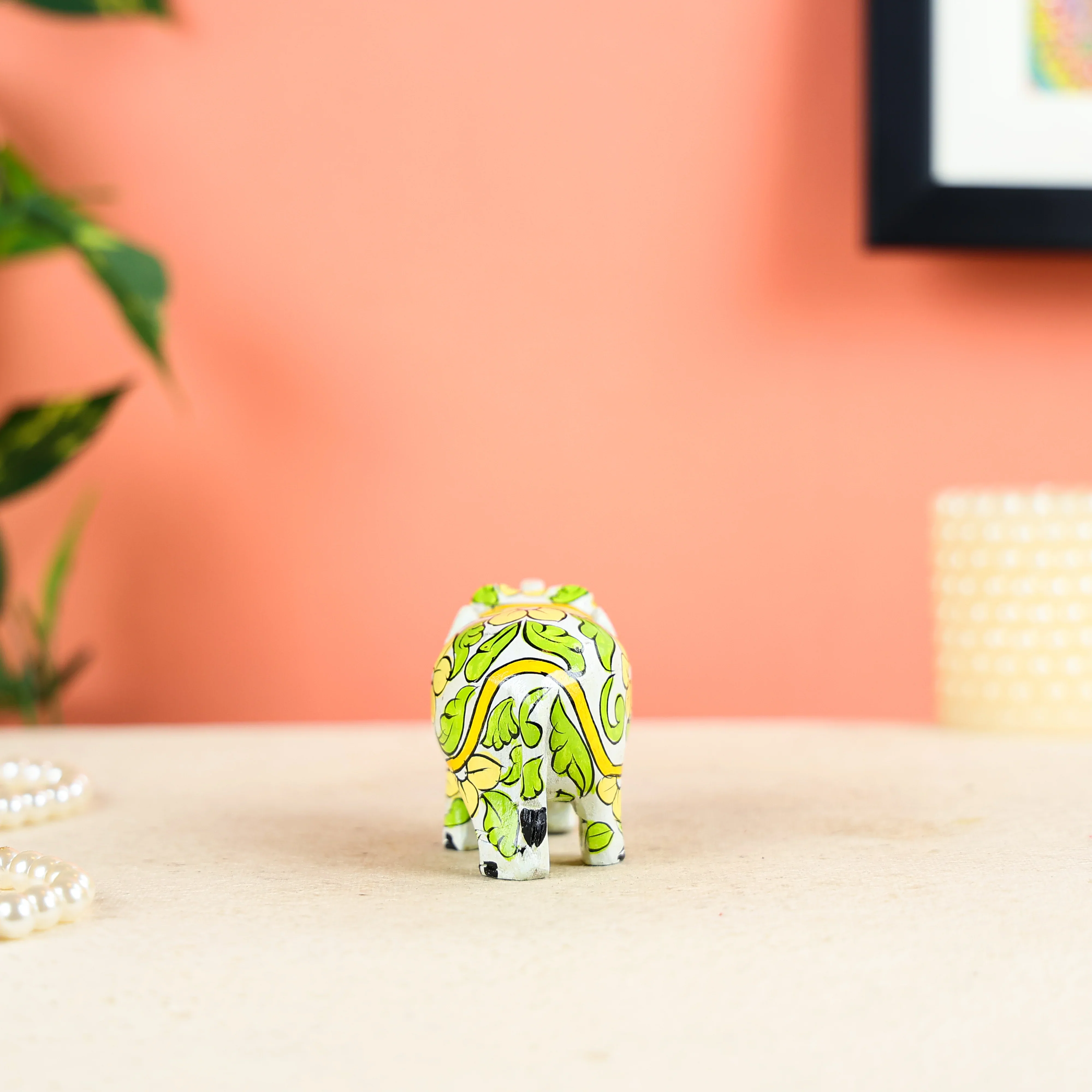 Colourful Miniature Elephant Mango Wood Statue - Image 4