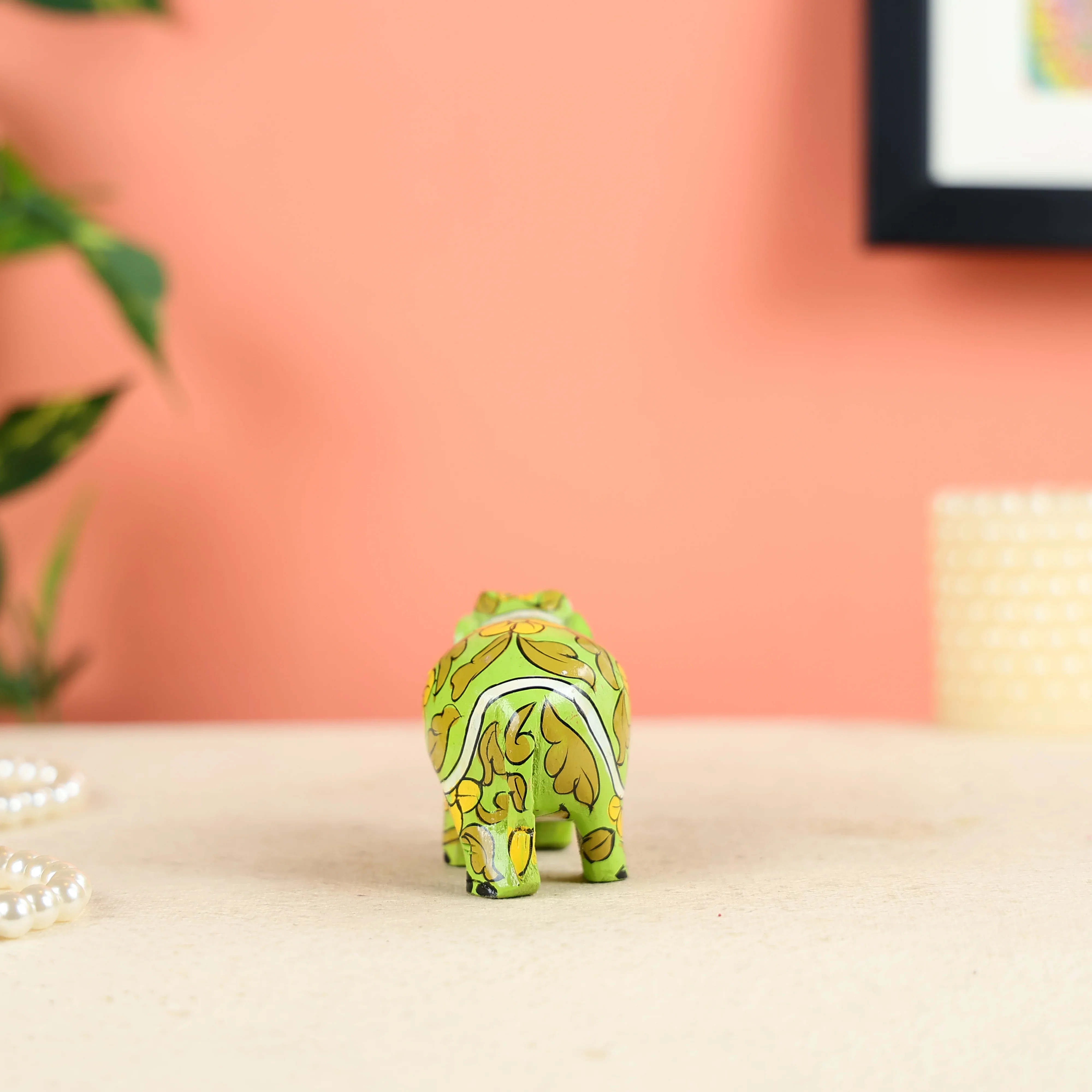 Contemporary Art Miniature Elephant State Carved From Mango Wood - Image 4