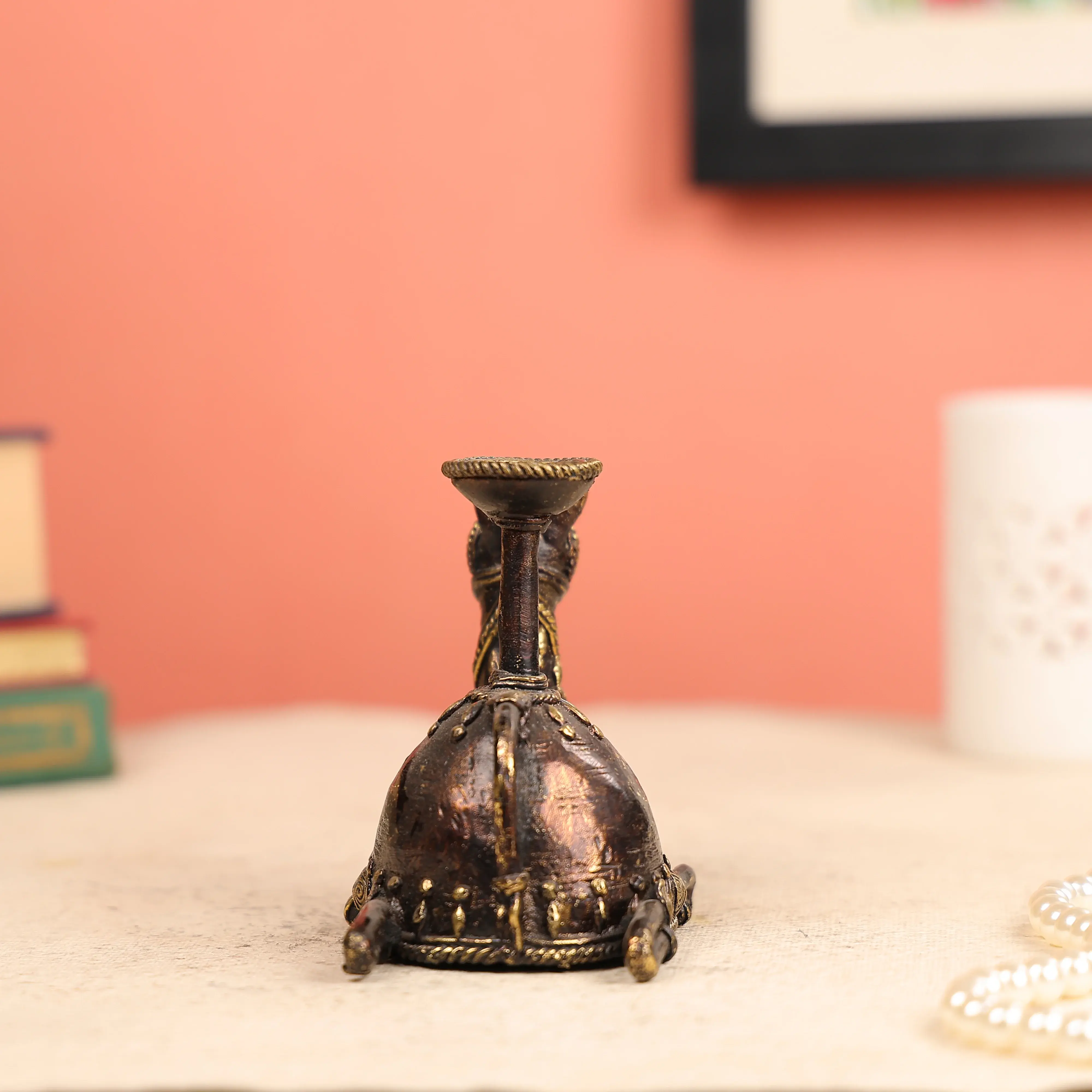 4.5" Dhokra Art Coloured Tribal Camel Candle Holder - Image 4