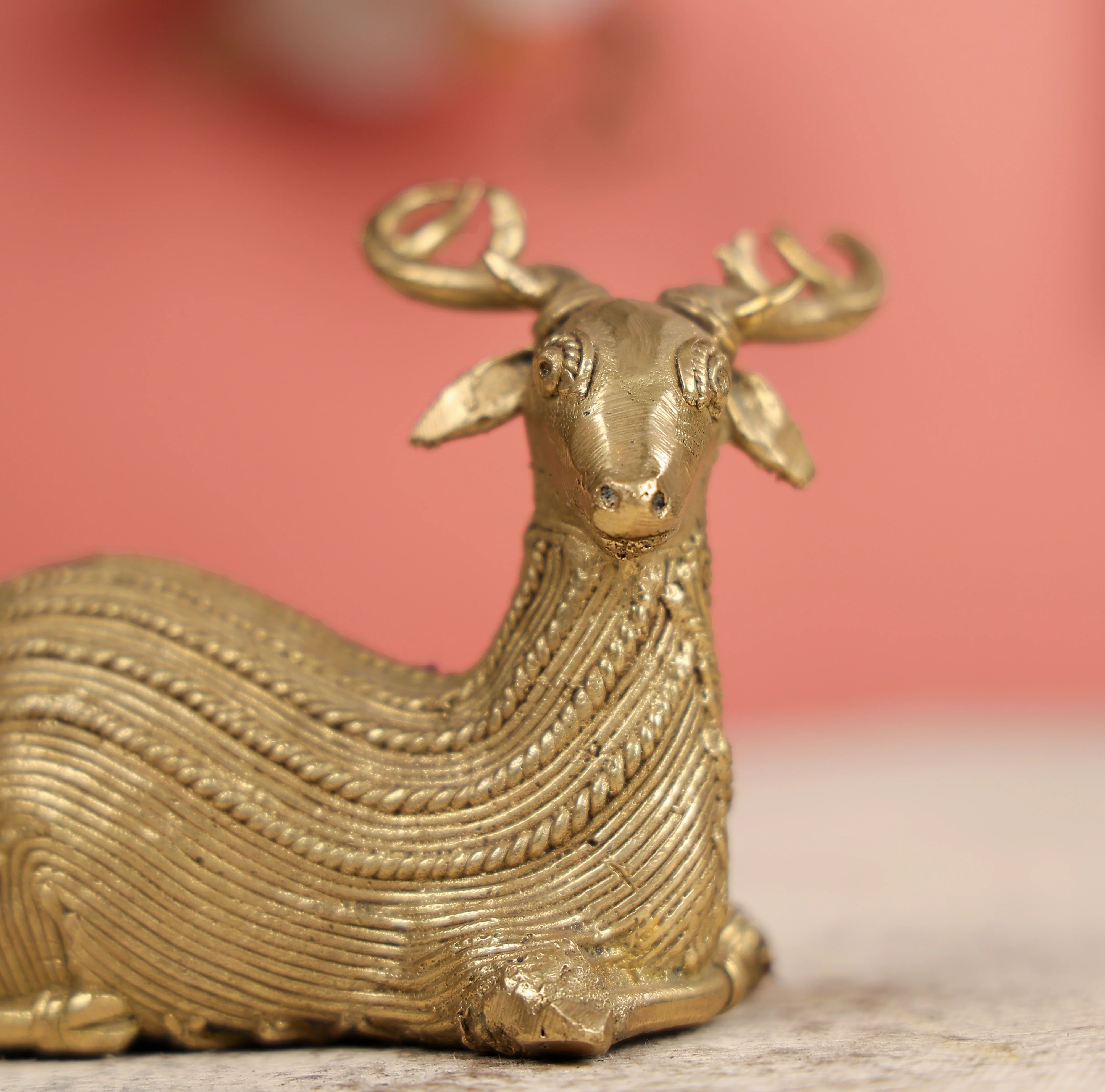 3.5" Dhokra Art Tribal Deer Table Decor - Image 3