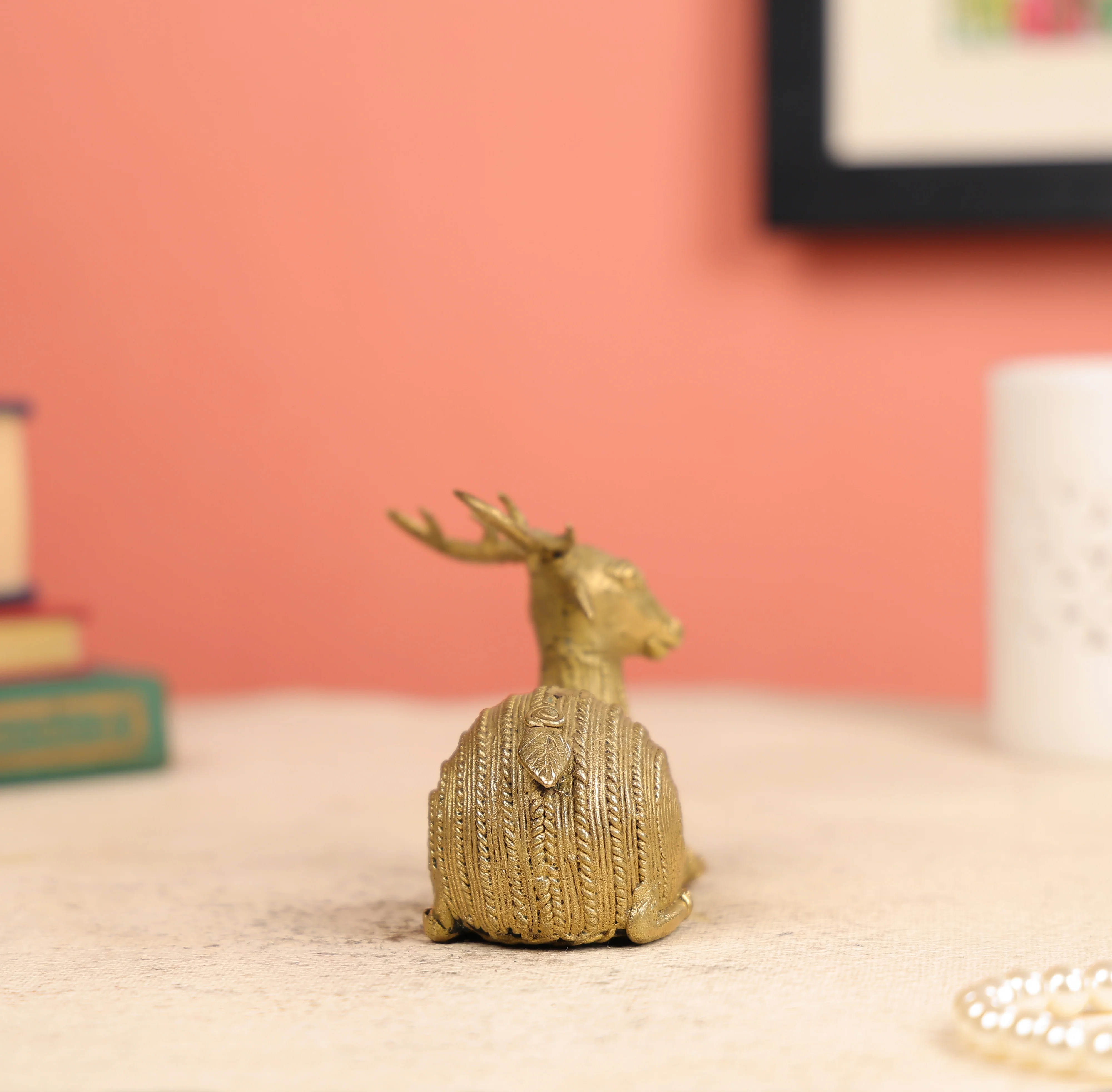 3.5" Dhokra Art Tribal Deer Table Decor - Image 4