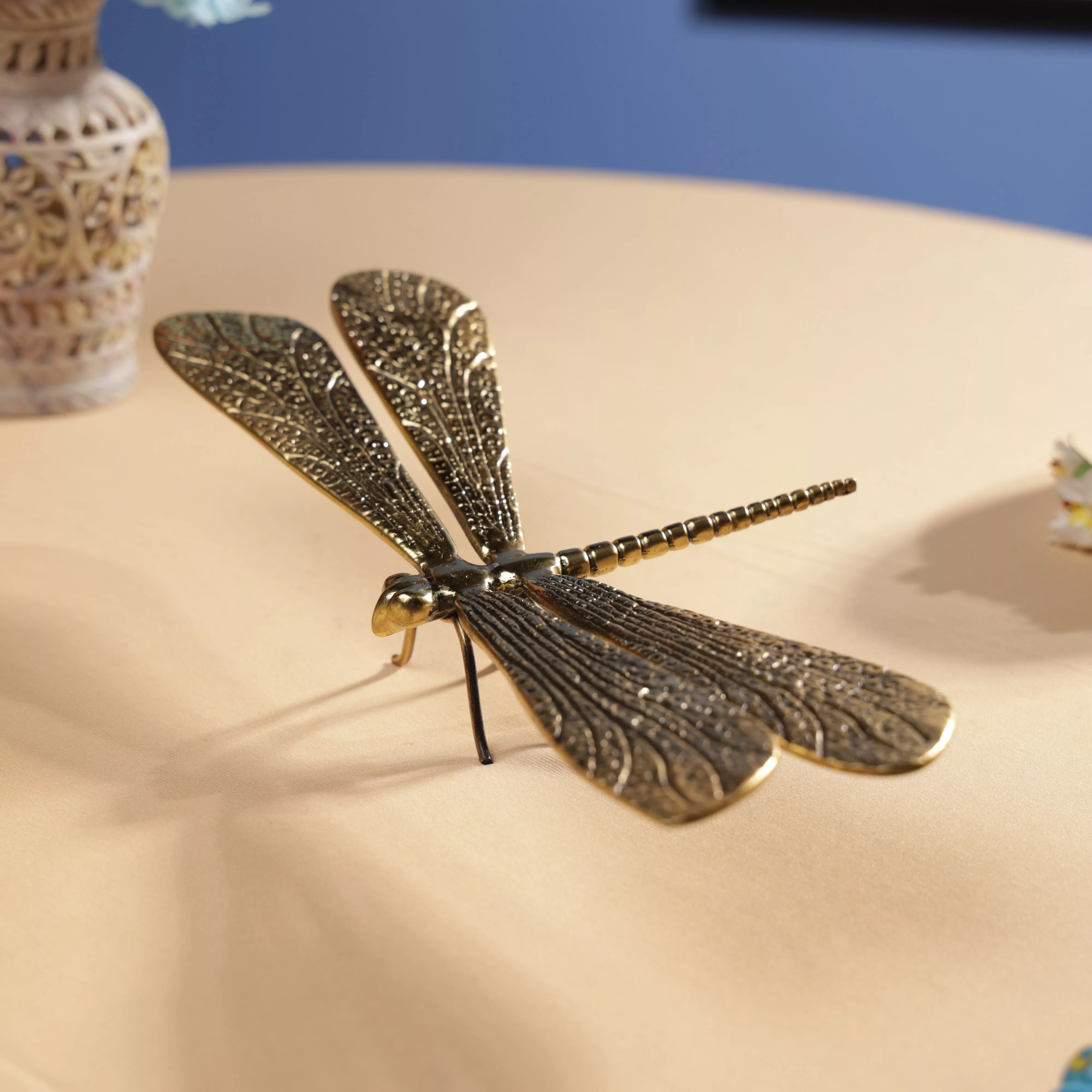 Golden Brass Dragon Fly Table Decor - Image 3