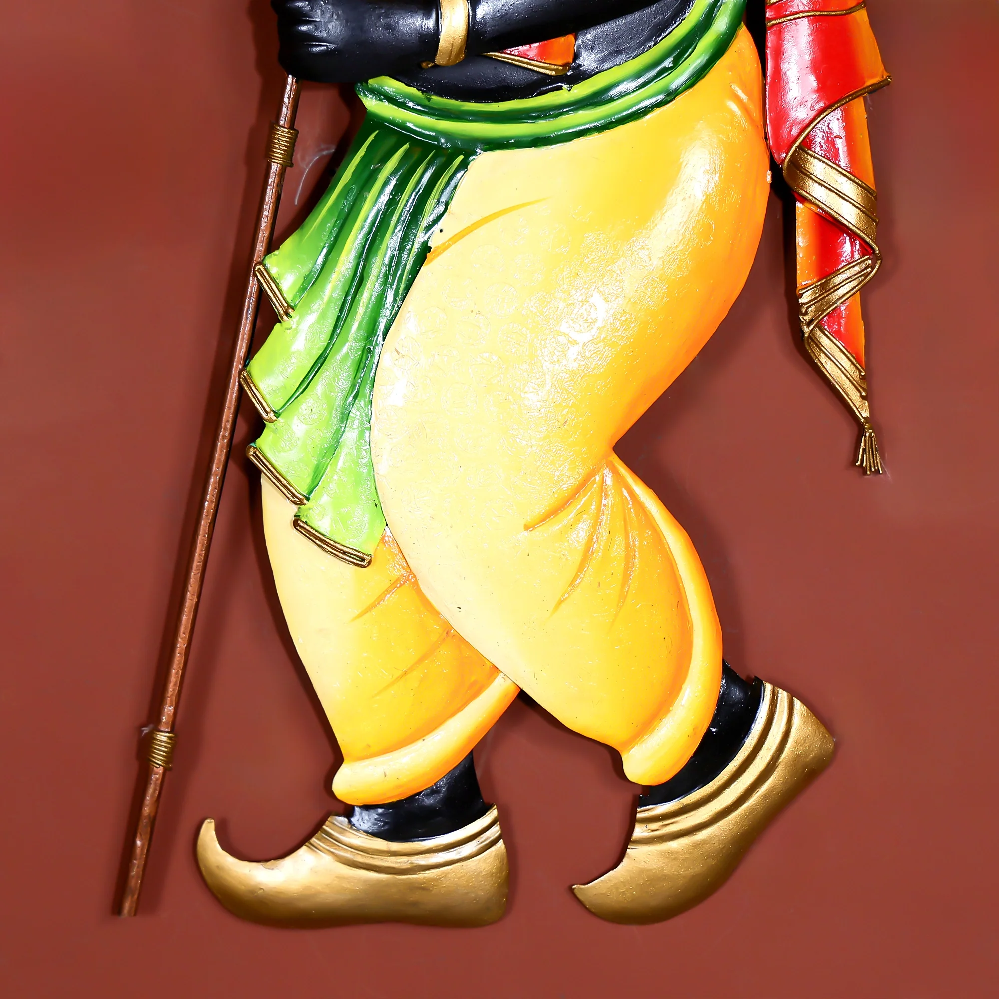 Bastar Hand-Painted Iron Crafted Lord Ganesha With Umbrella Wall Art - Image 3