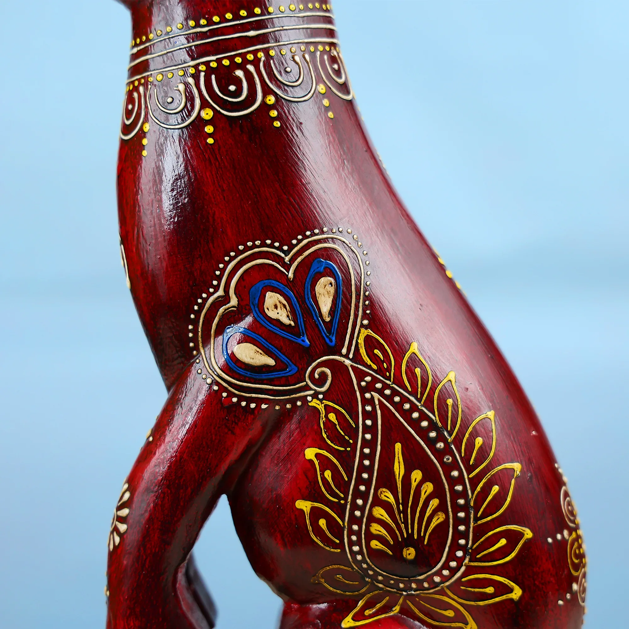 Handcrafted Wooden Carved Rabbit Table Decor - Image 3