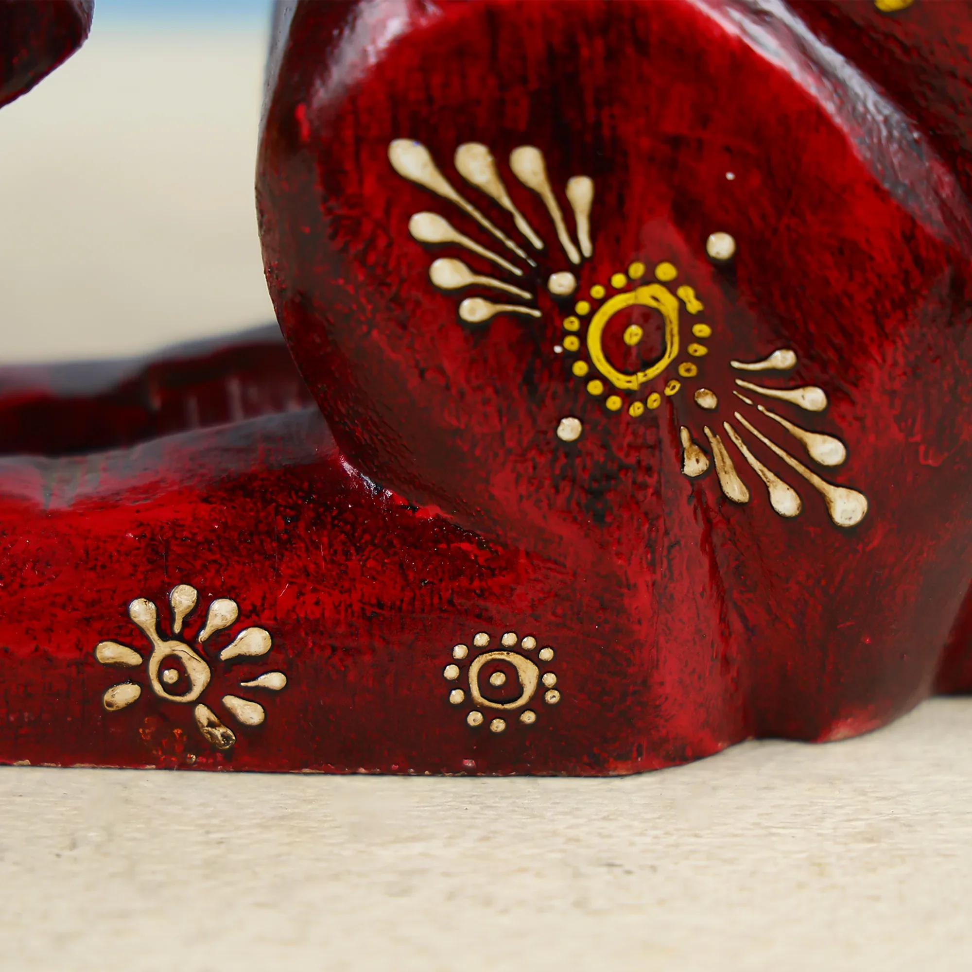 Handcrafted Wooden Carved Rabbit Table Decor - Image 4