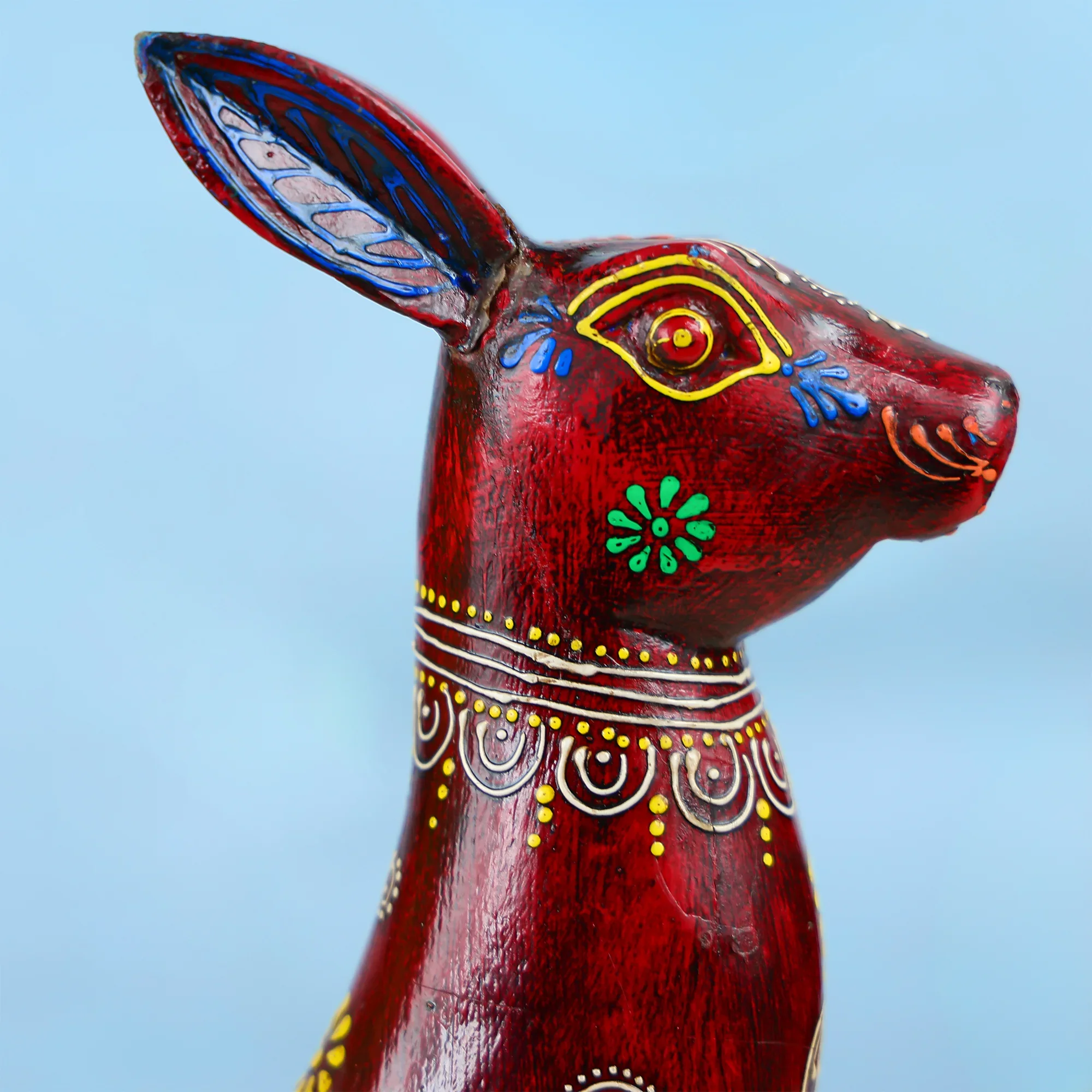 Handcrafted Wooden Carved Rabbit Table Decor - Image 5