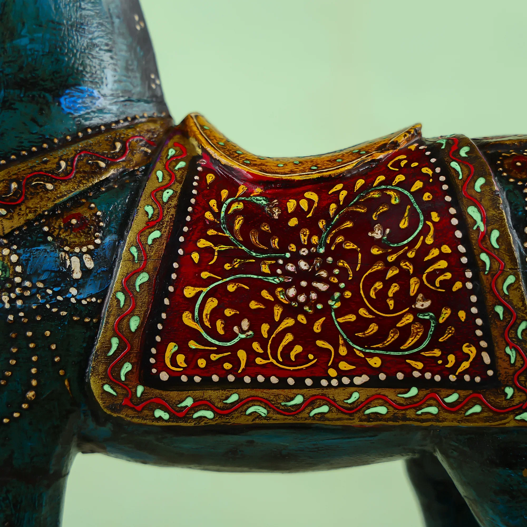 Hand painted Wooden Carved Horse Table Decor - Image 4