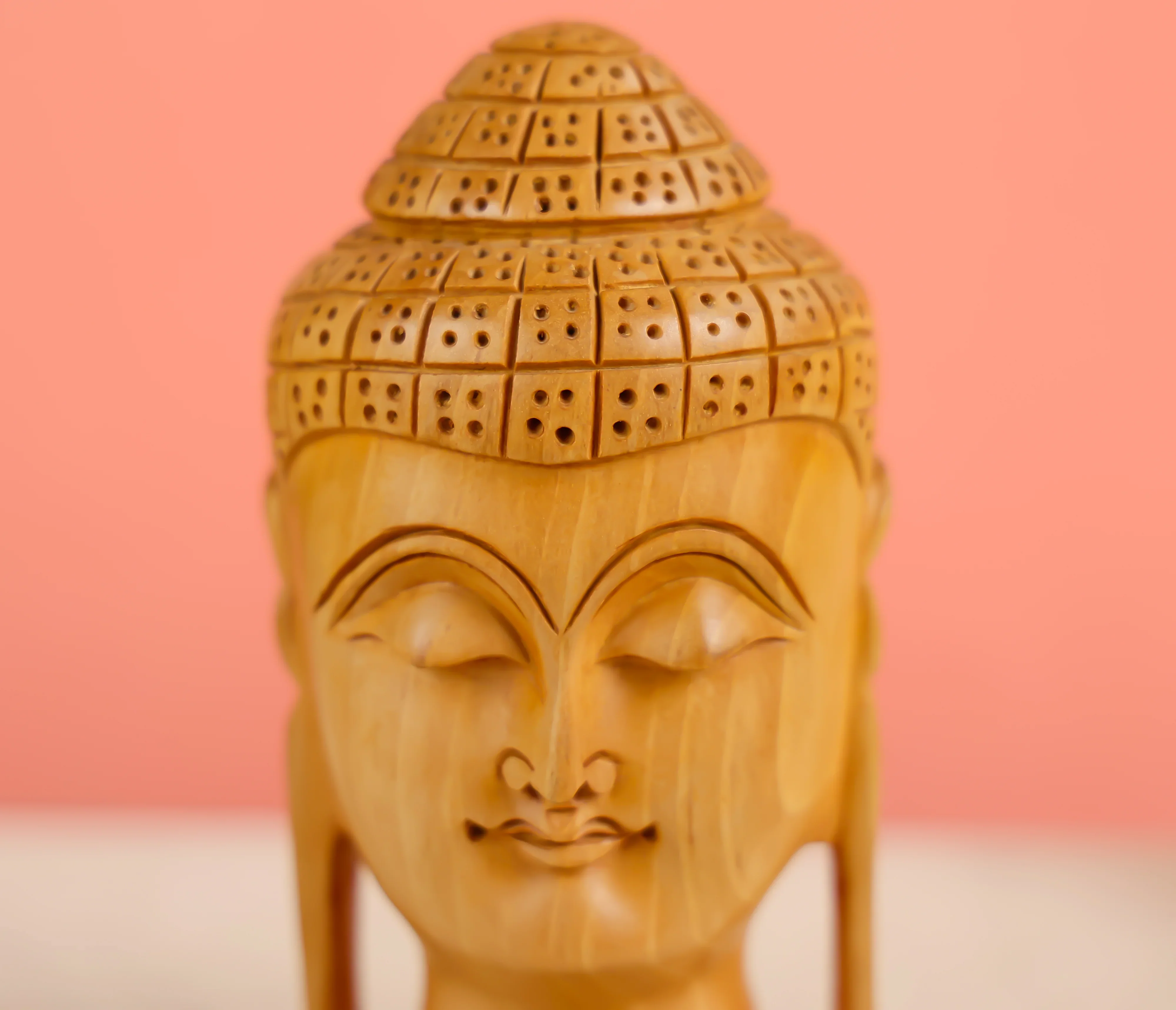 6.25" Kadam Wood Carved Lord Buddha Table Decor - Image 5