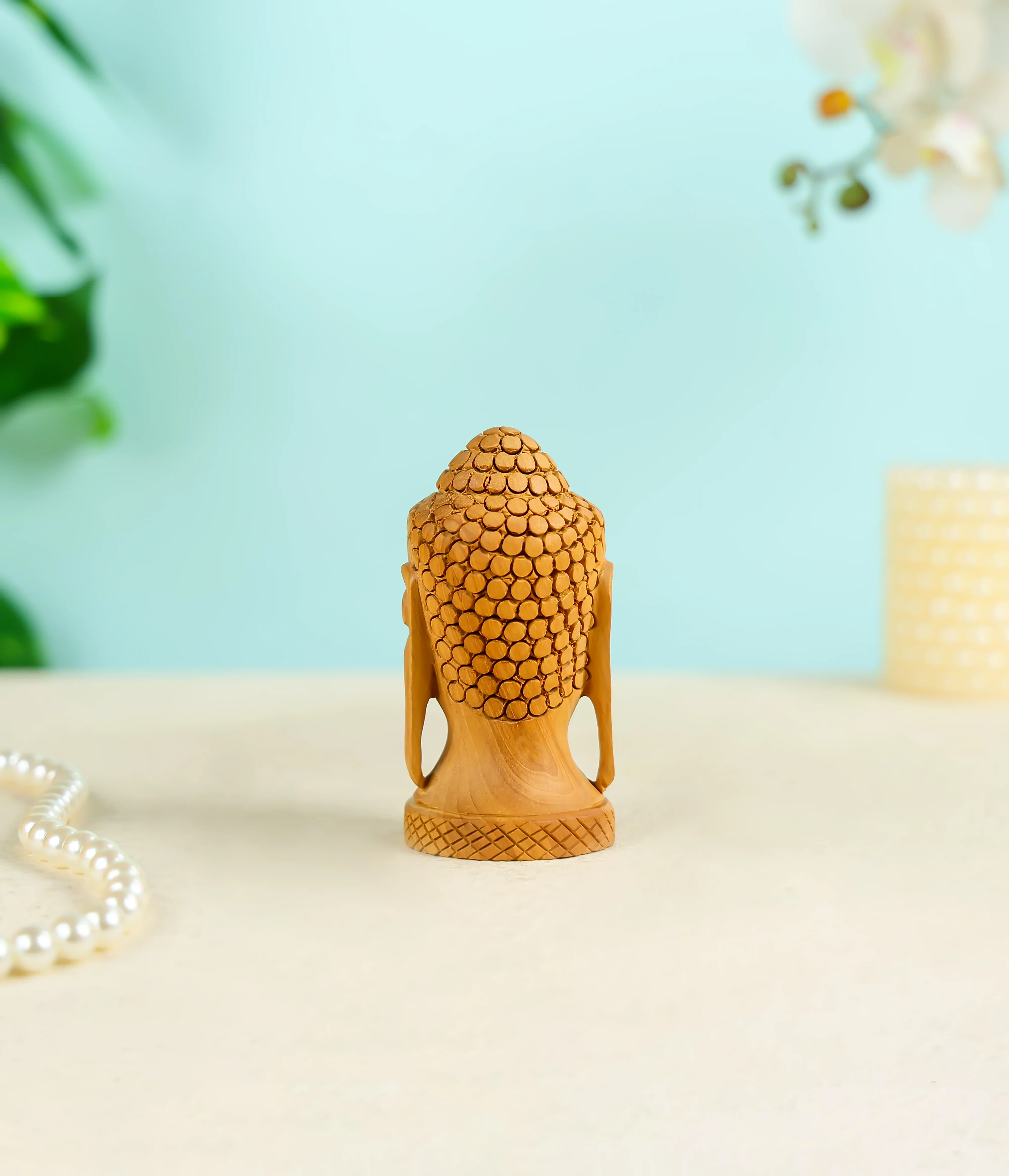 Kadam Wood Carved Lord Buddha Table Decor - Image 3