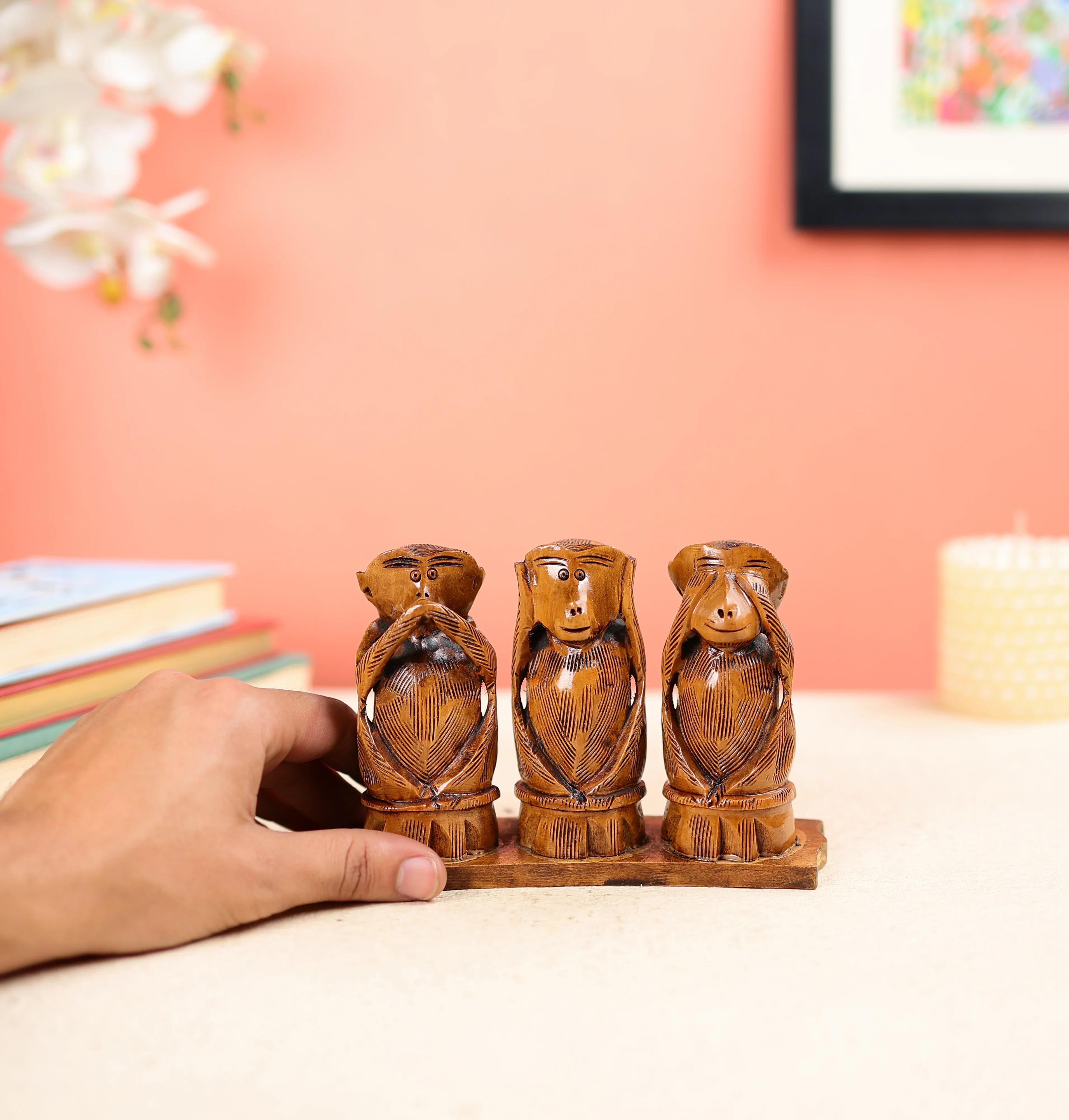 Kadam Wood Gandhiji's Three Monkey Set - Image 5
