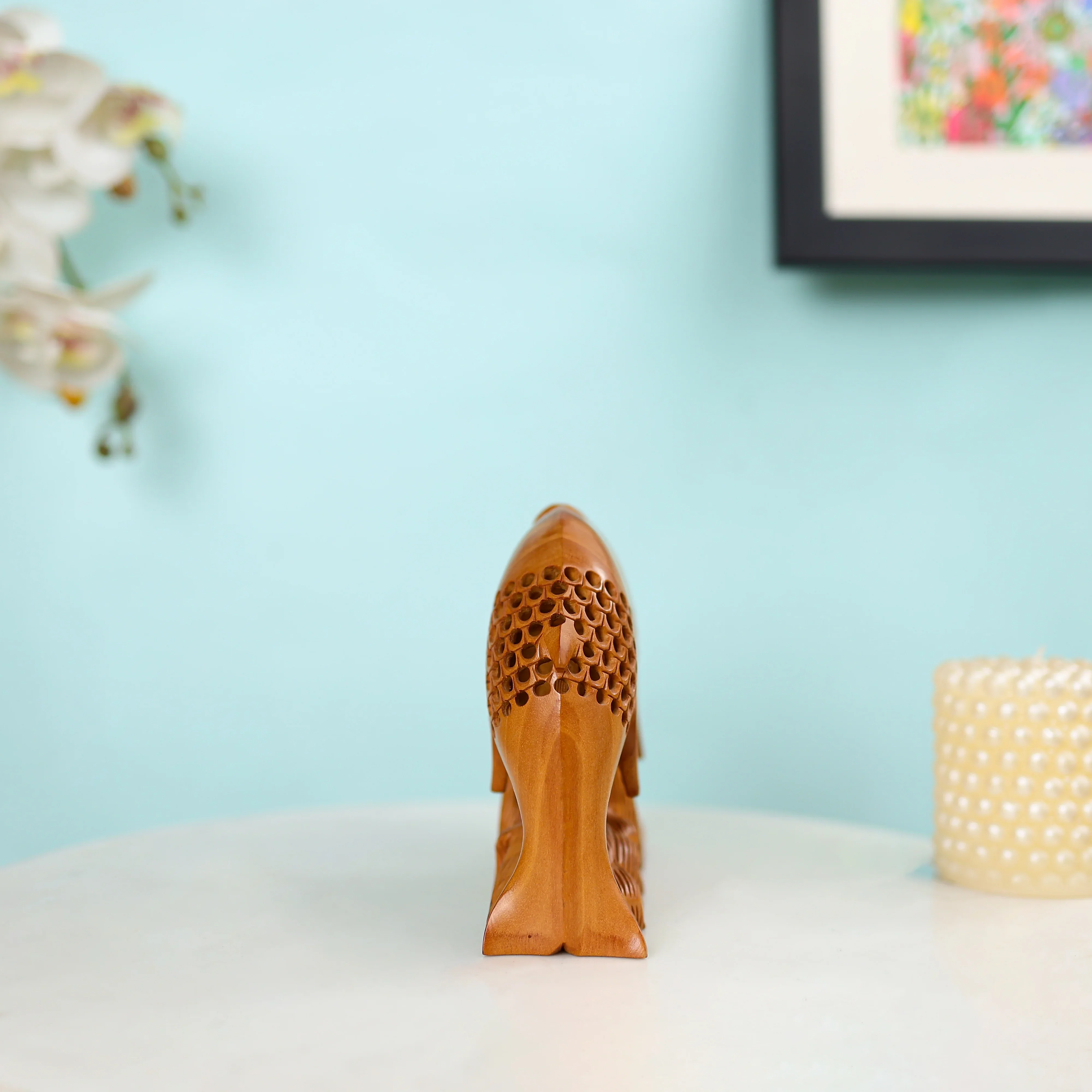 Kadam Wood Undercut Fine Dolphin Family Table Decor - Image 3