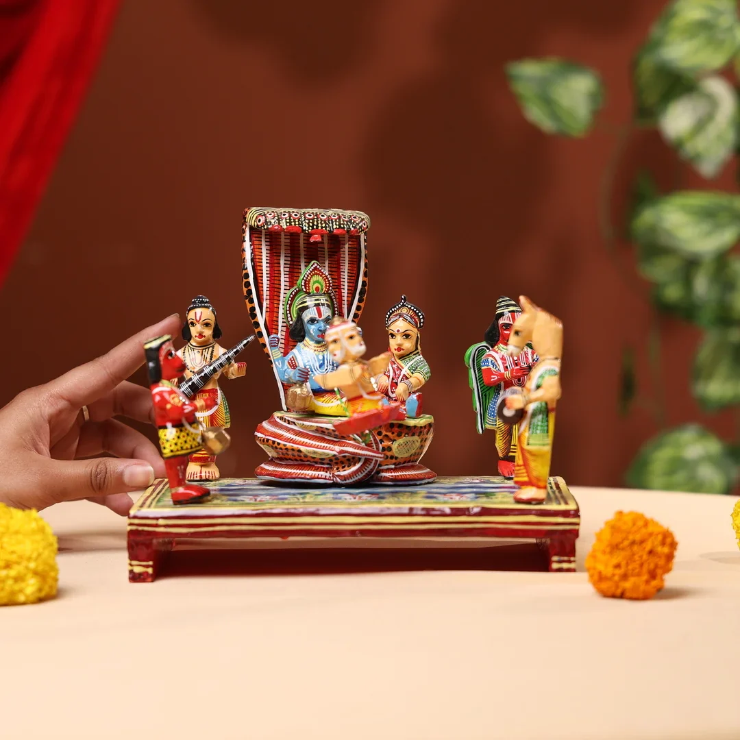 Lacquer Wooden Handpainted Lord Jaganath - Image 3