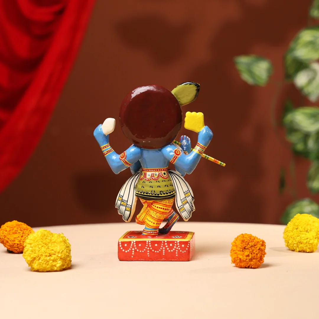 Lacquer Wooden Handpainted Lord Shrinath - Image 5