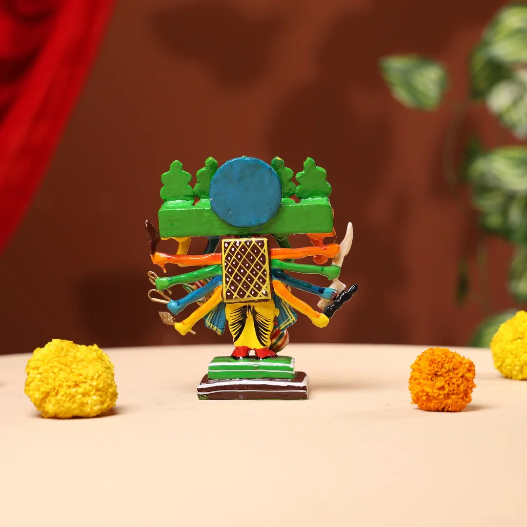 Lacquer Wooden Handpainted Panchmukhi Lord Ganesha - Image 5