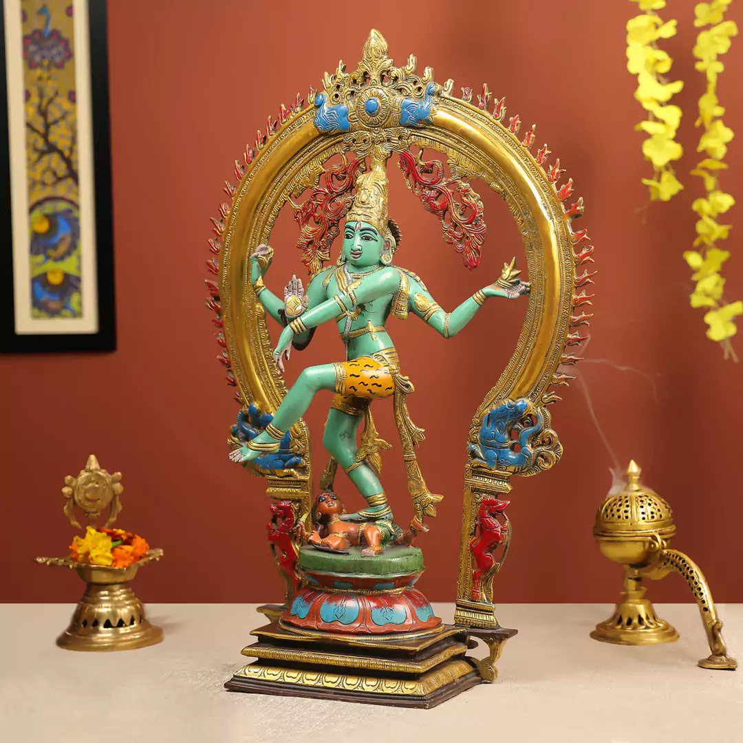 Multi-Colour Brass Nataraj Idol - Image 2