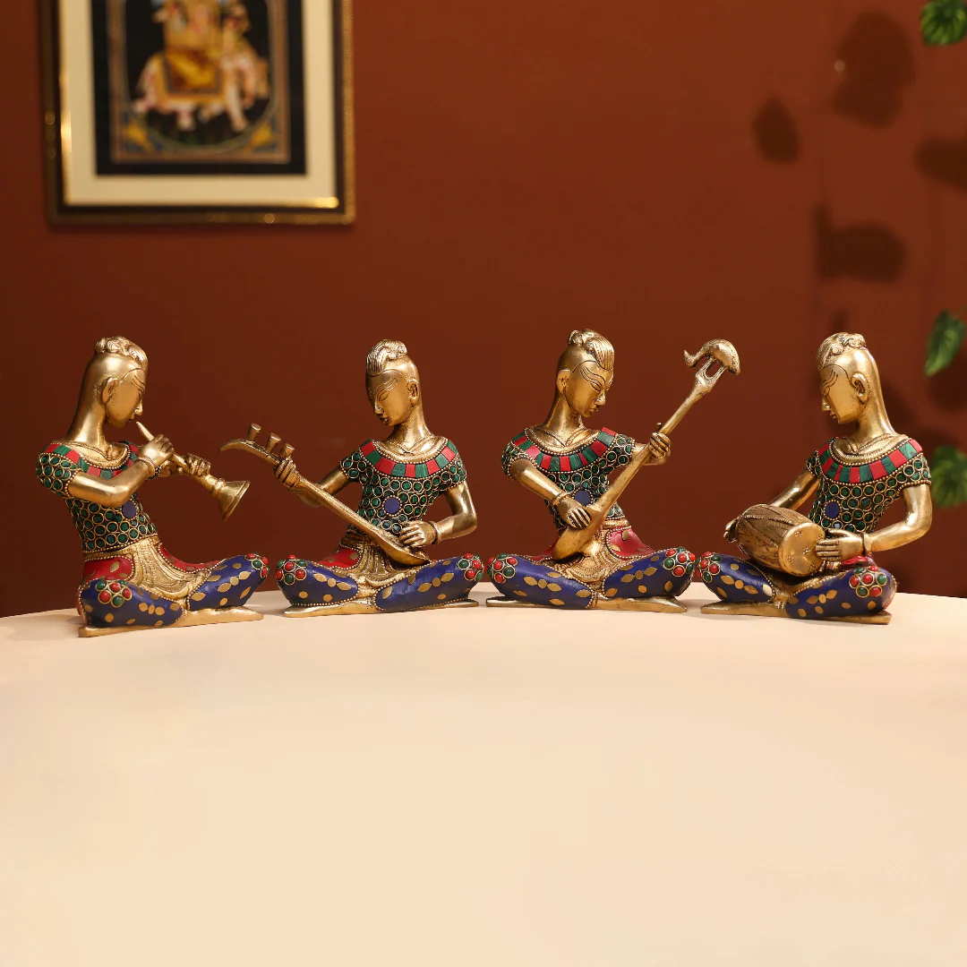 6.5 Musicians with Stonework Set Of 4