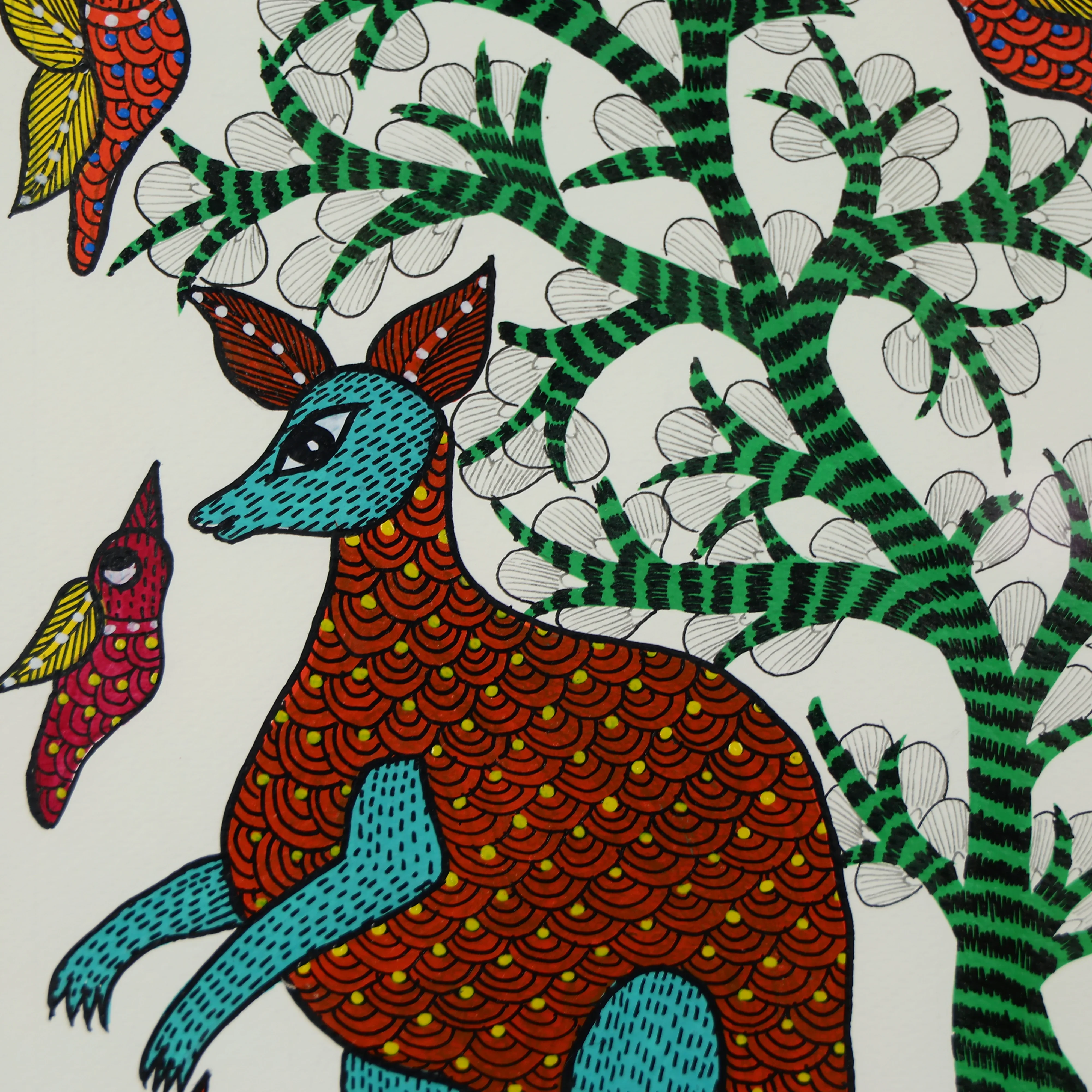 Natural Harmony Tribal Art Wall Painting Of A Kangaroo - Image 4