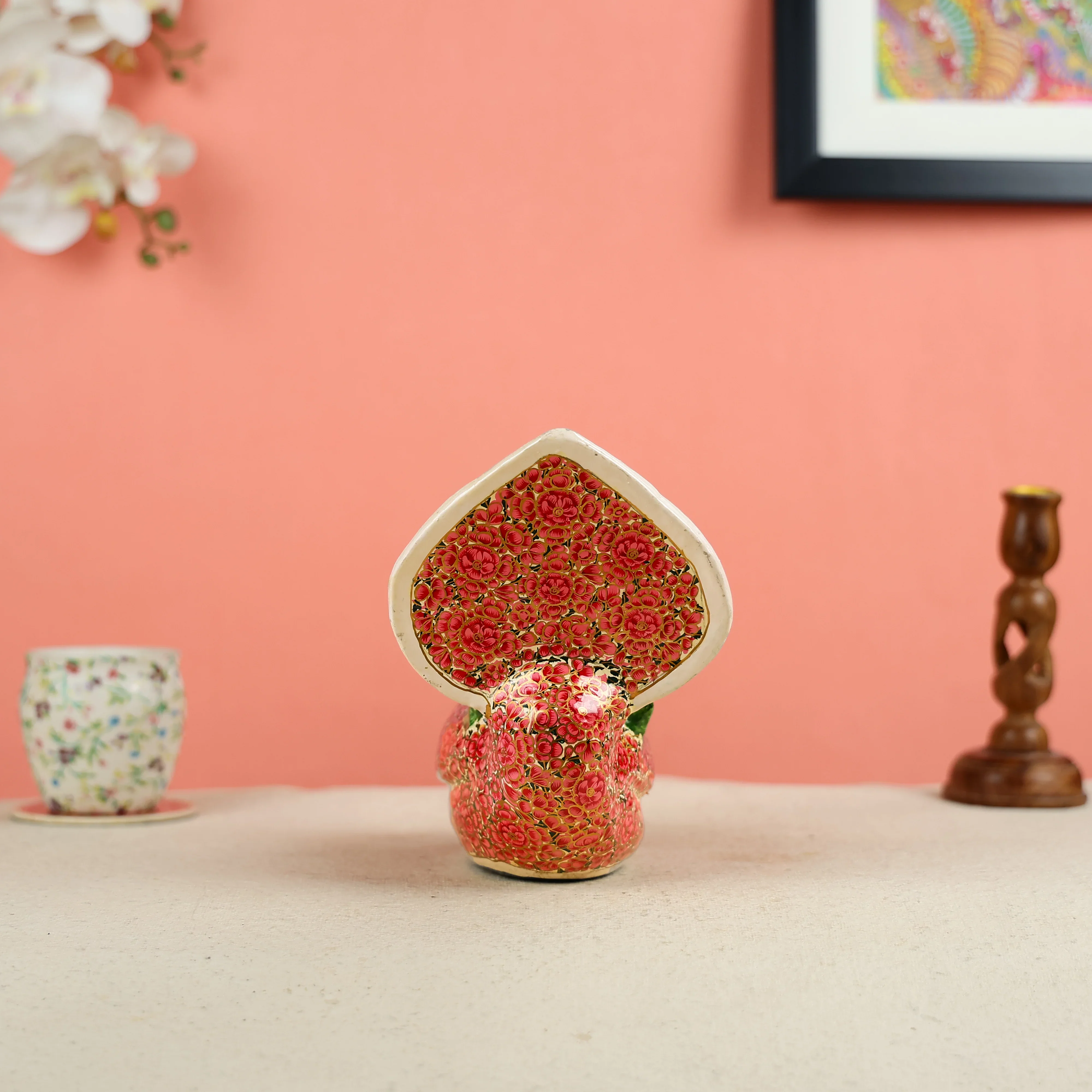 Paper Mache Crafted & Handpainted Duck With 6 Coasters Set - Image 5