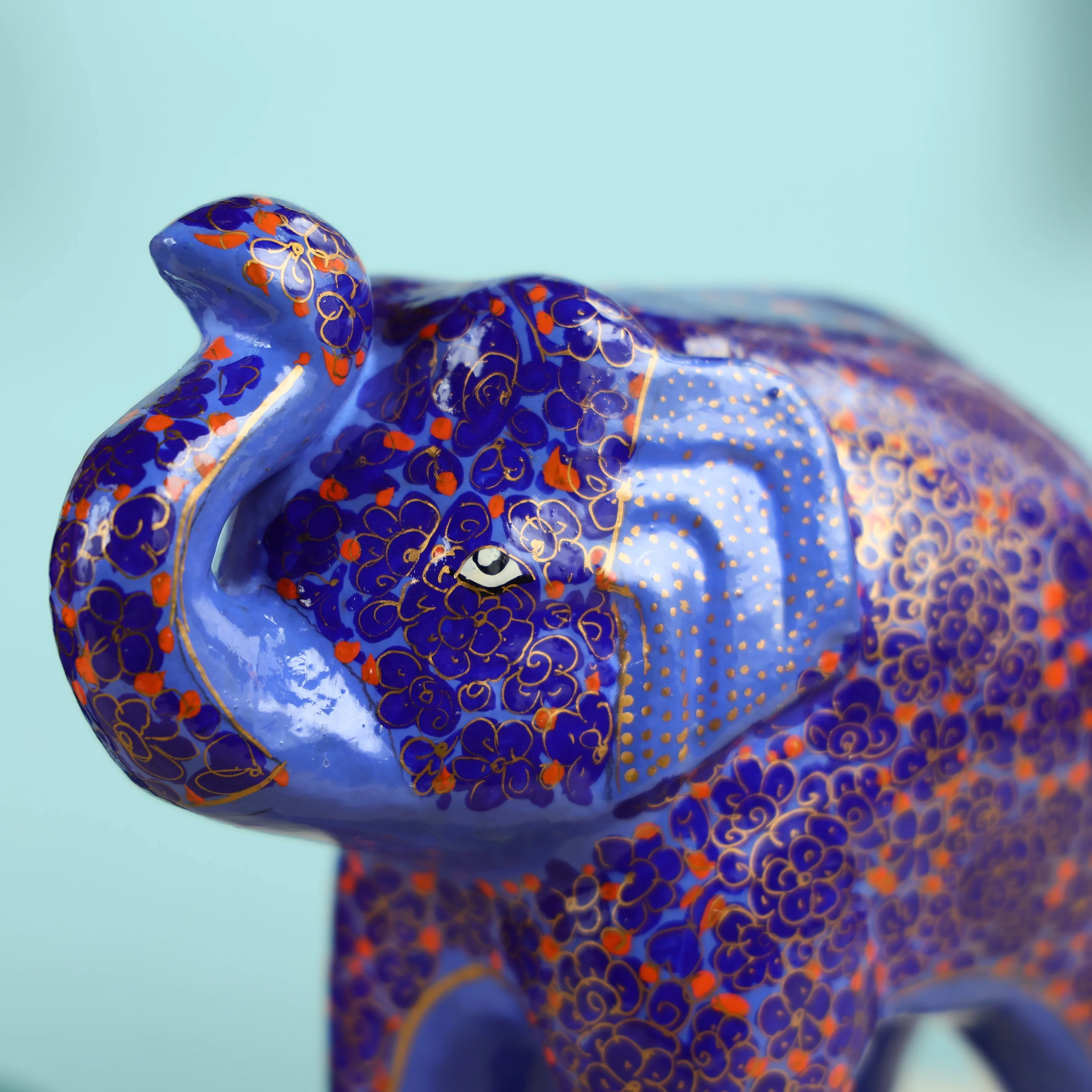 Paper Mache Crafted & Handpainted Welcoming Elephant Table Decor - Image 4