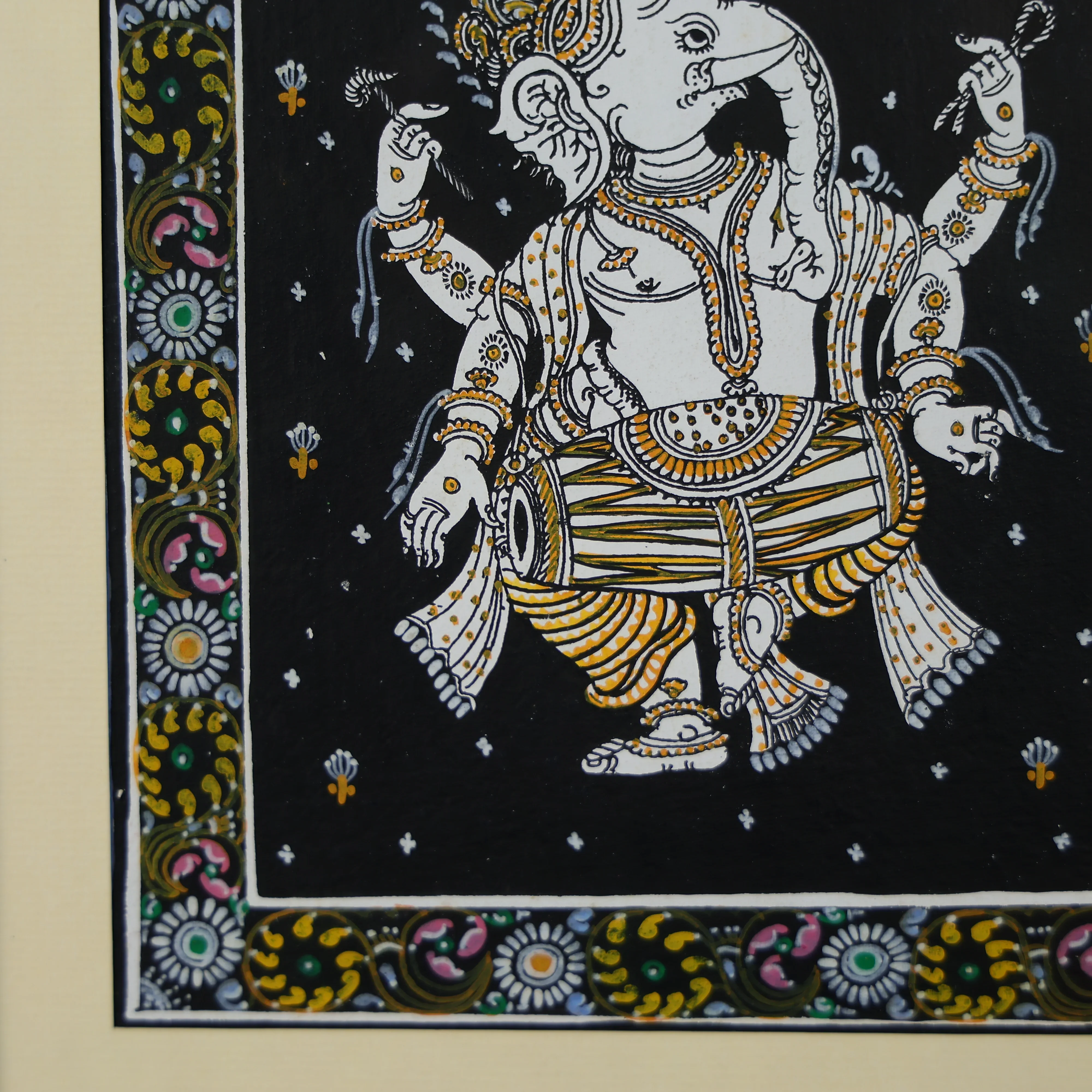 Hand-Painted Pattachitra Wall Art - Dancing Lord Ganesha - Image 4