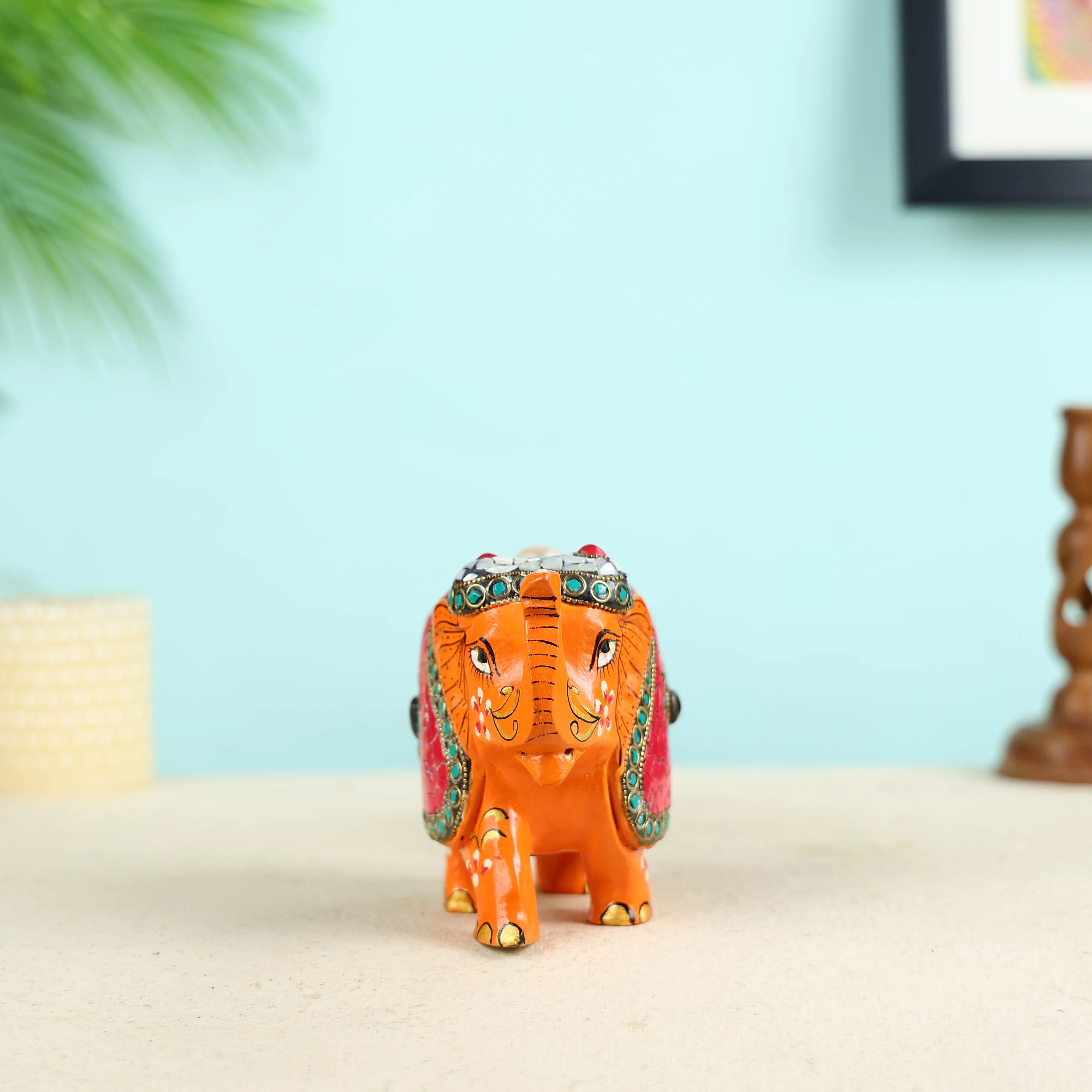 Raised Trunk Emboss Painting Elephant - Image 3
