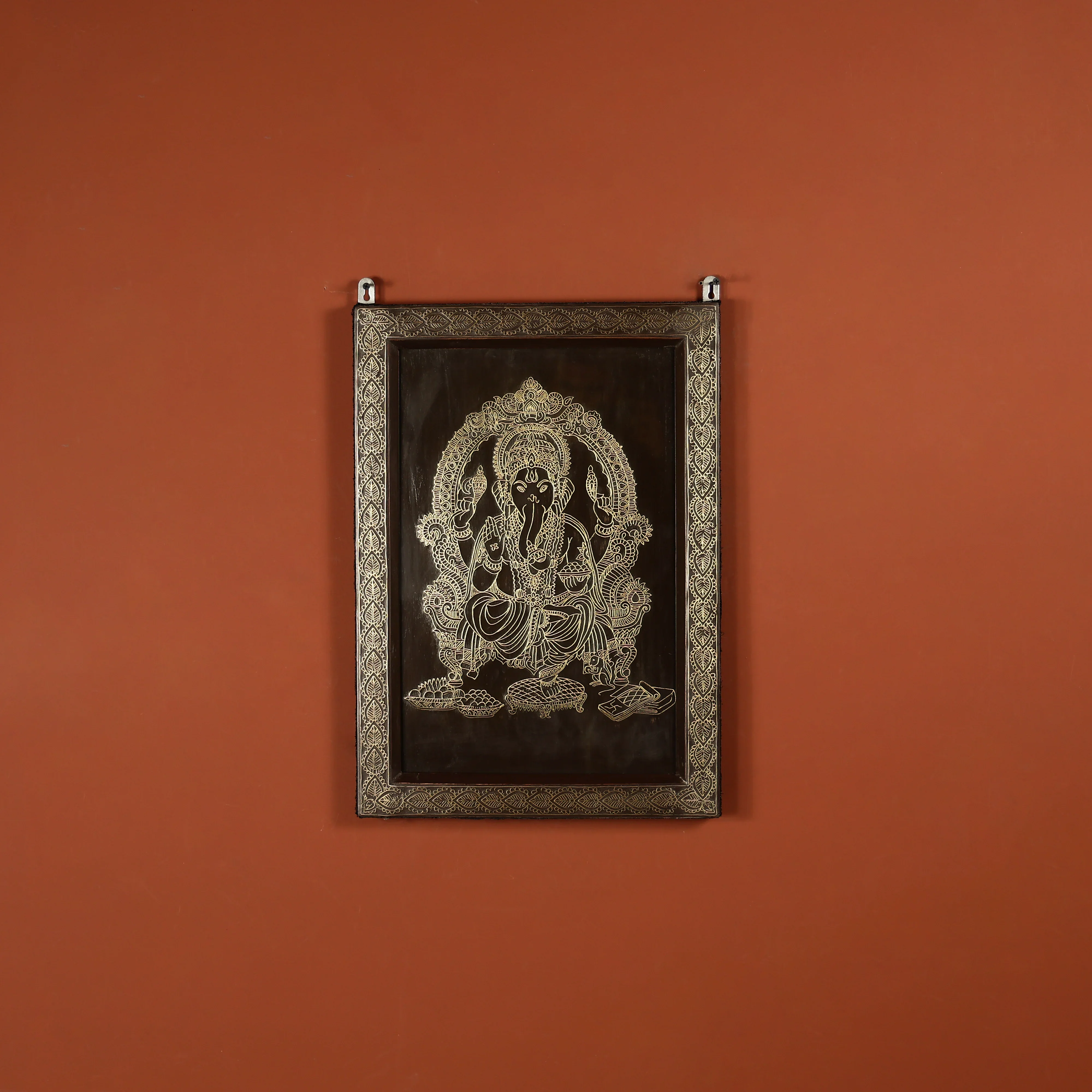 21" Tarkashi Crafted Lord Ganesha Wall Art - Image 3