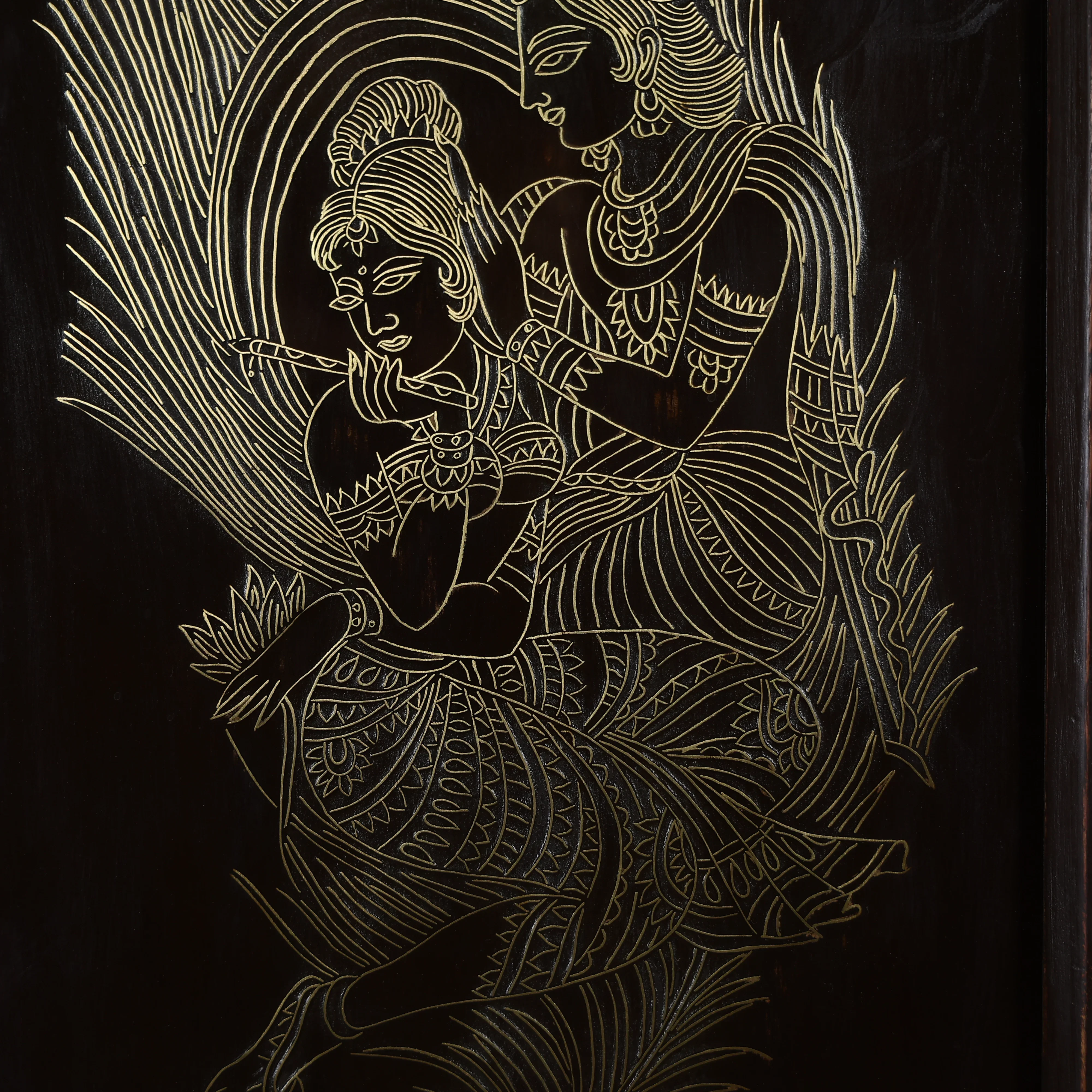 21" Tarkashi Crafted Lord Radha Krishna Rasleela Wall Art - Image 4