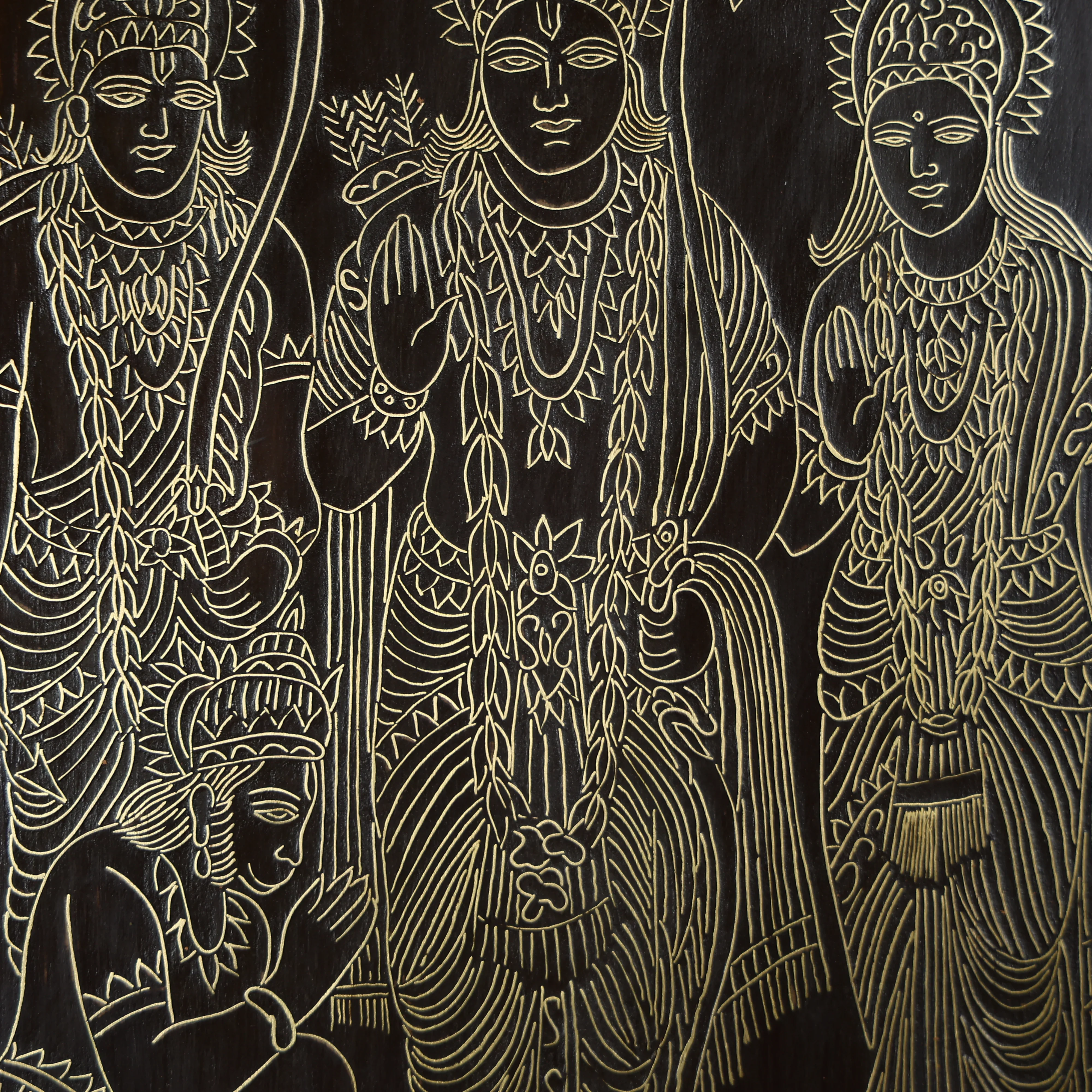 20" Tarkashi Crafted Lord Ram Darbar Wall Art - Image 4