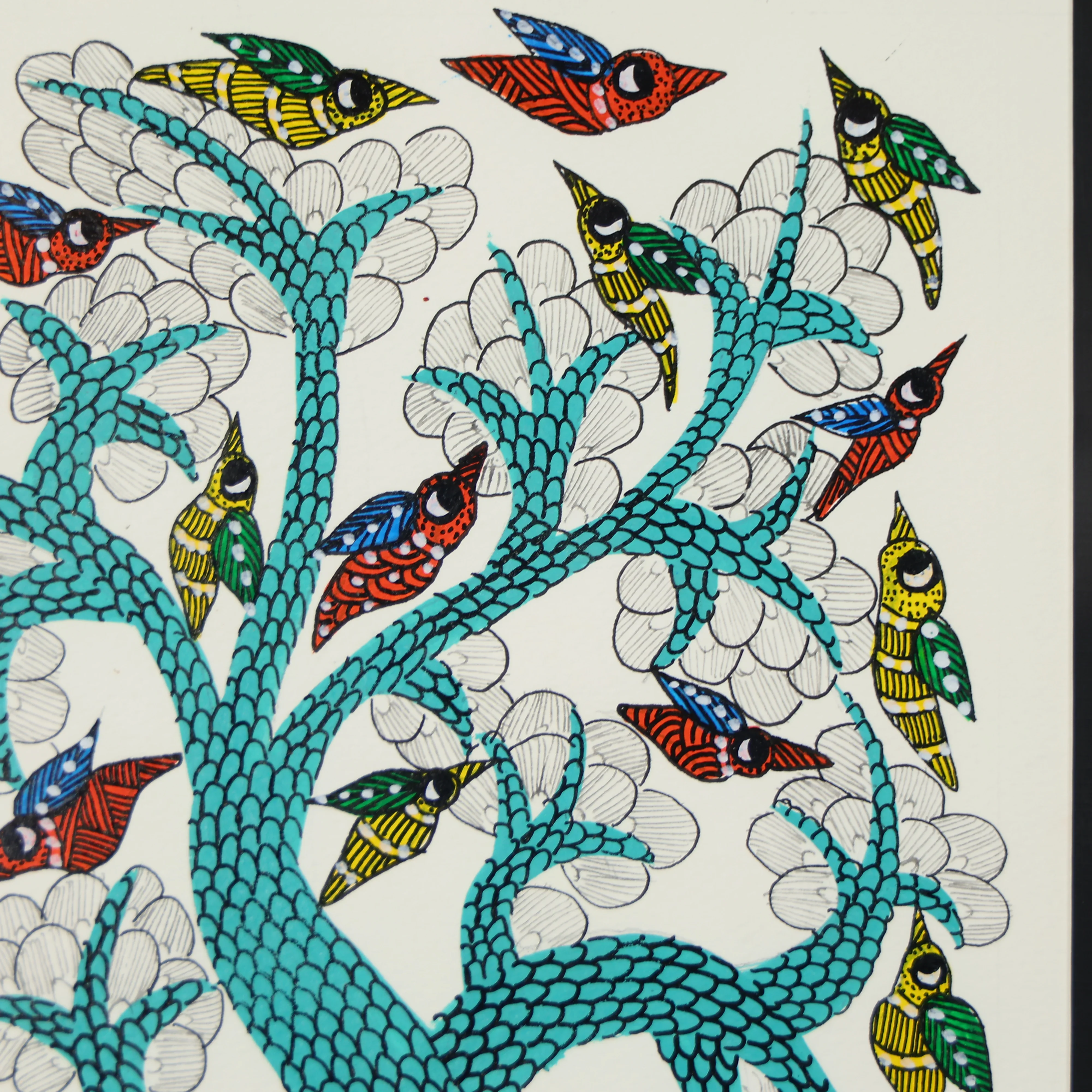Traditional Wall Art Of Flock Of Birds On A Tree - Image 4