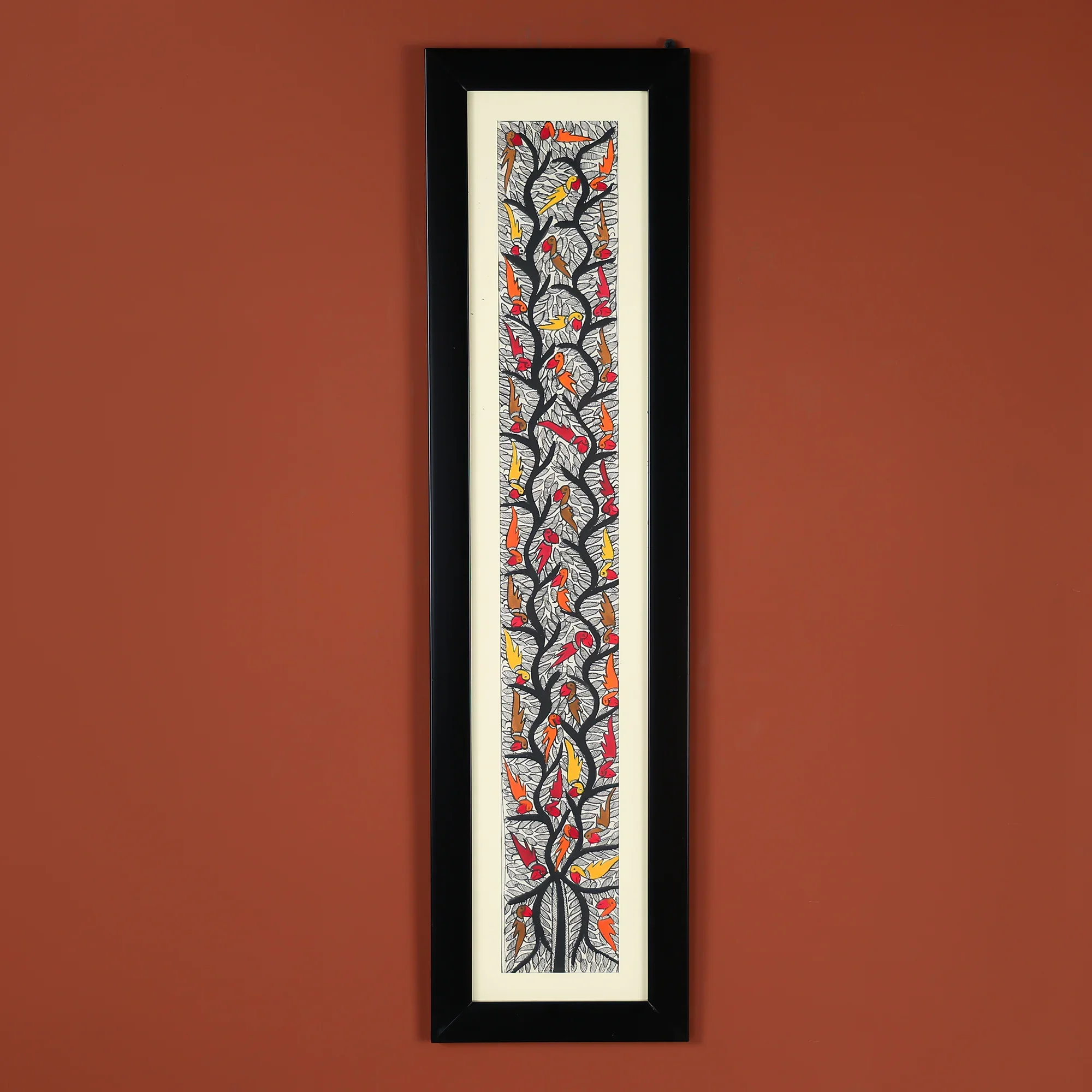 Vibrant Hand-Painted Birds And Leaves Art For Walls - Image 2