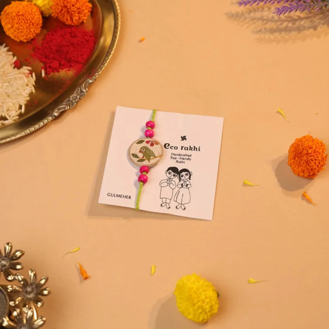 Vibrant Tota Eco-friendly Rakhi - Image 5