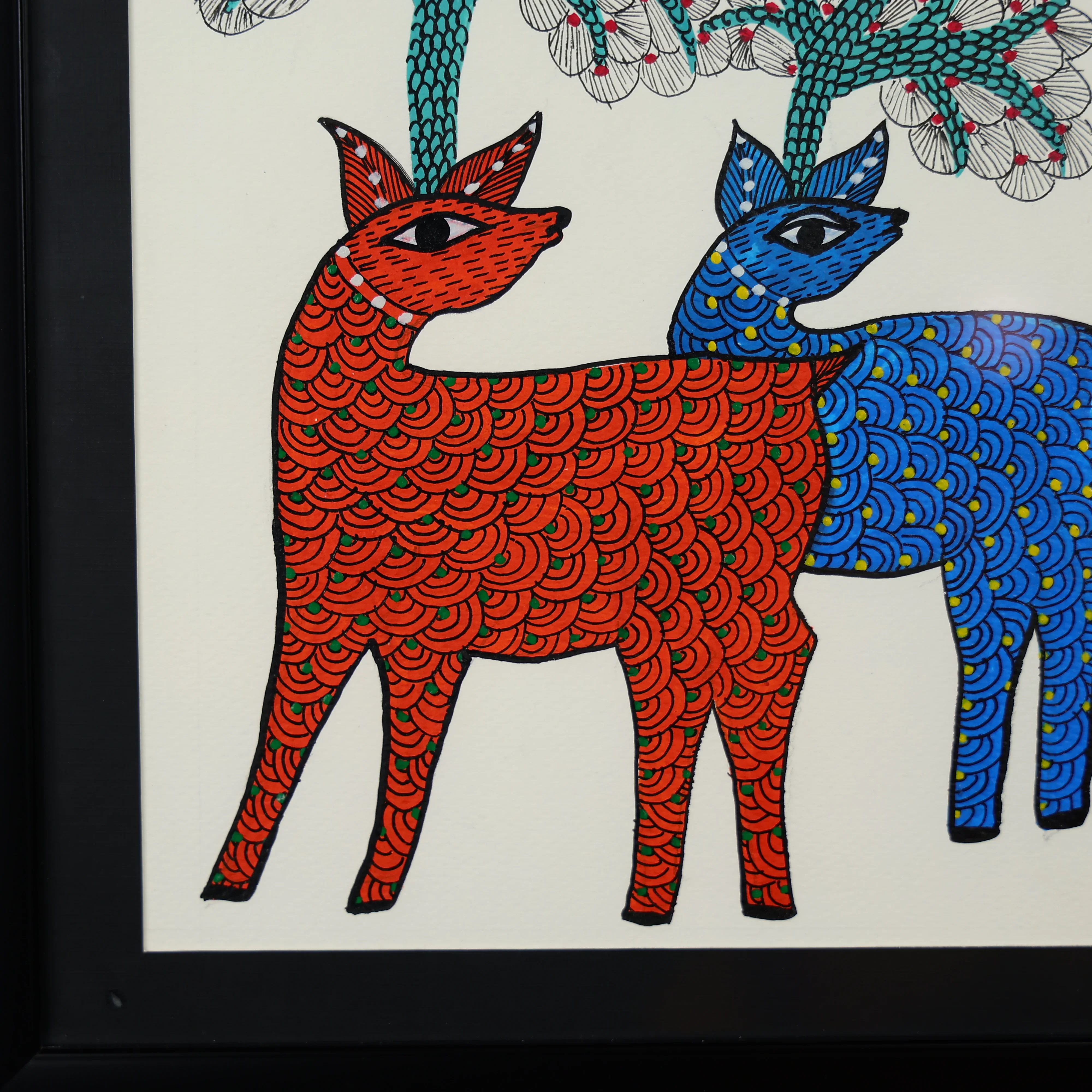 Wall Art Painting Of Wild Deer Standing By The Tree - Image 3