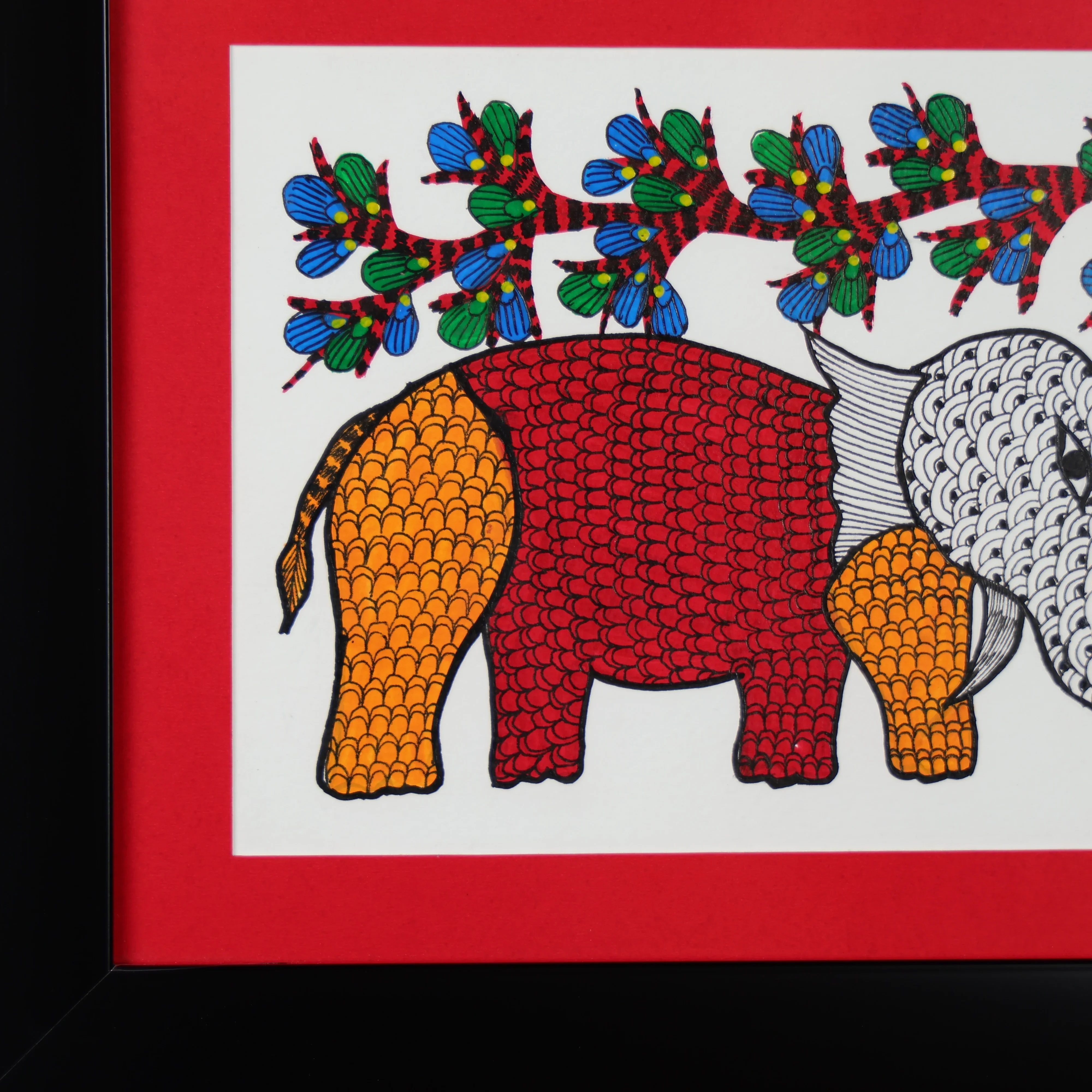 Wall Painting Of An Elephant Holding A Tree Branch - Image 3