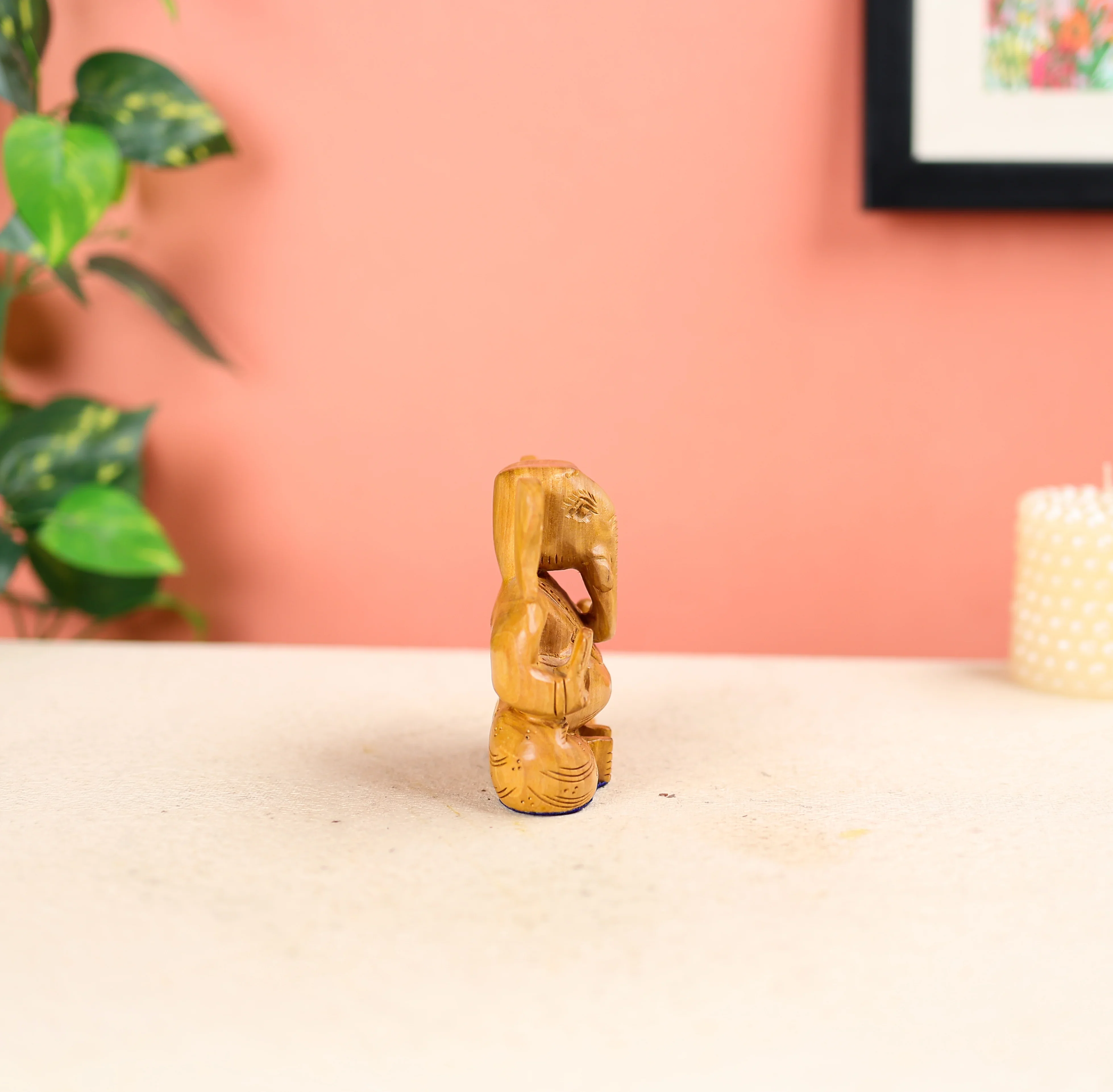 4" Kadam Wood Carved Lord Ganesha - Image 5