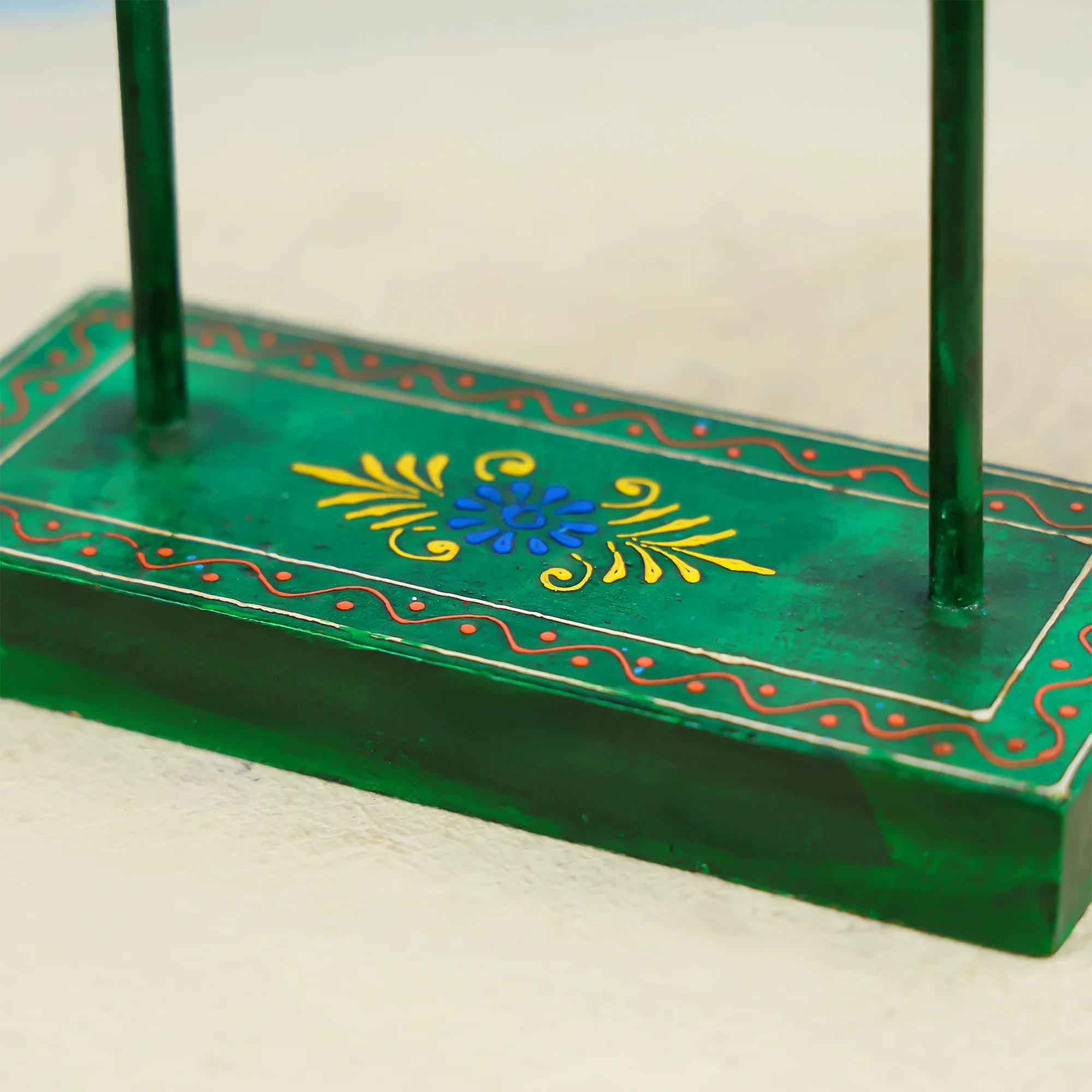 Wooden Painted Fish On Stand Table Decor - Image 4