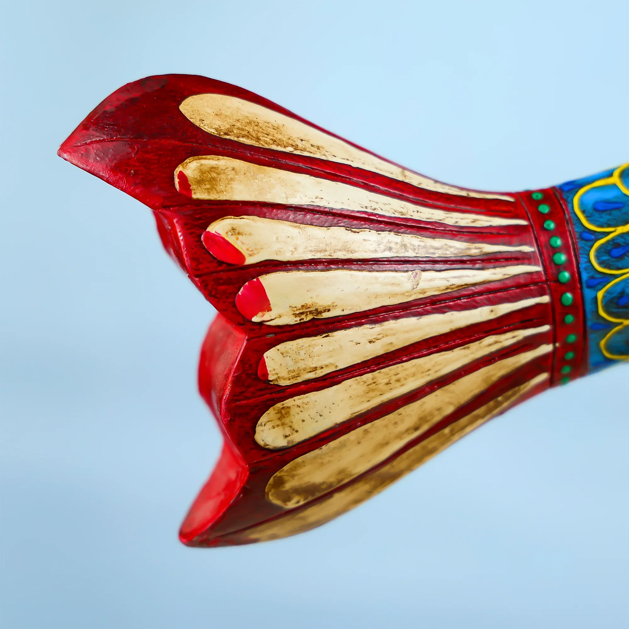 Wooden Painted Fish On Stand Table Decor - Image 5